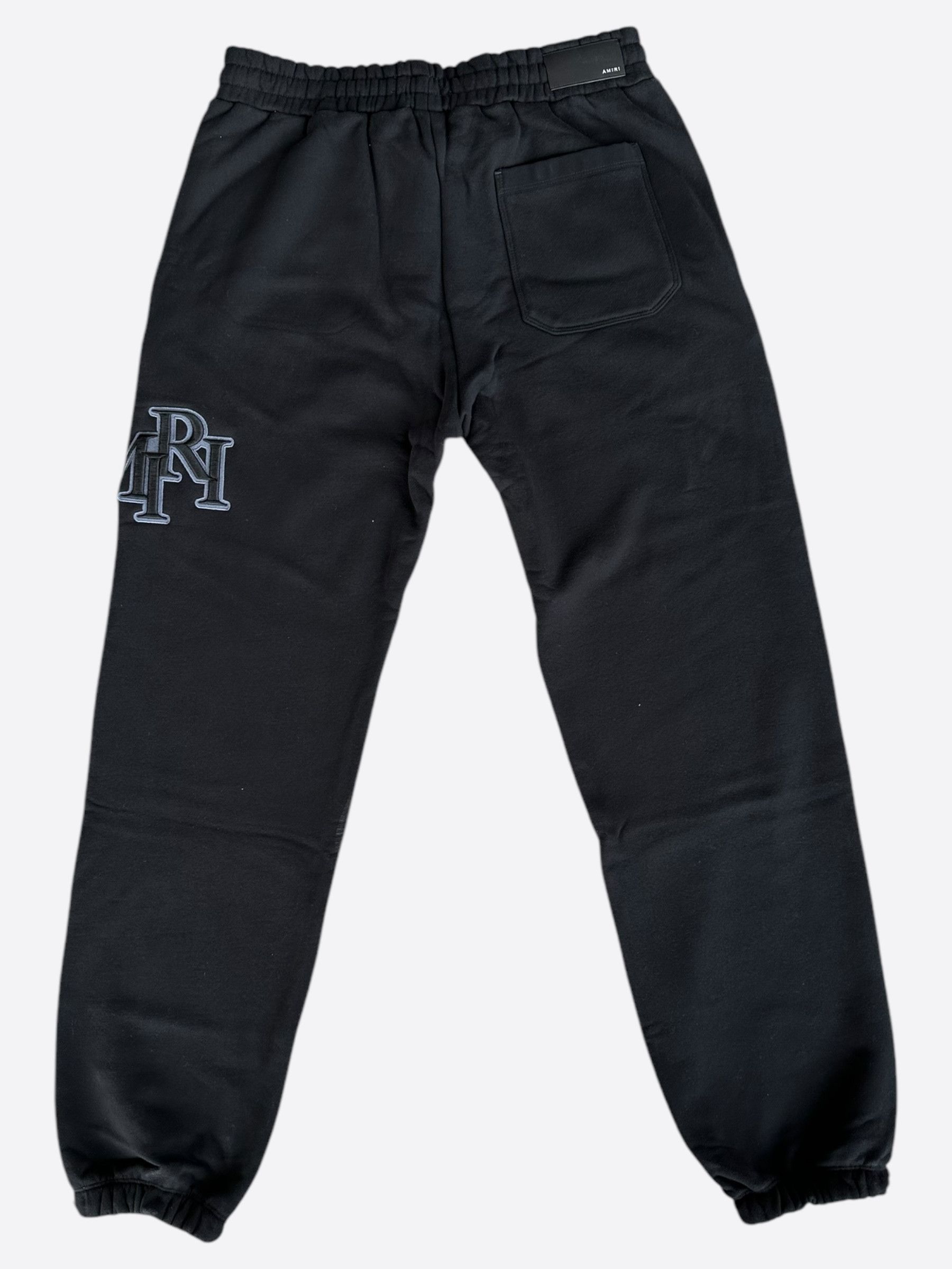 Amiri Amiri Black Staggered Logo Sweatpants Size US 38 / EU 54 - 2 Thumbnail