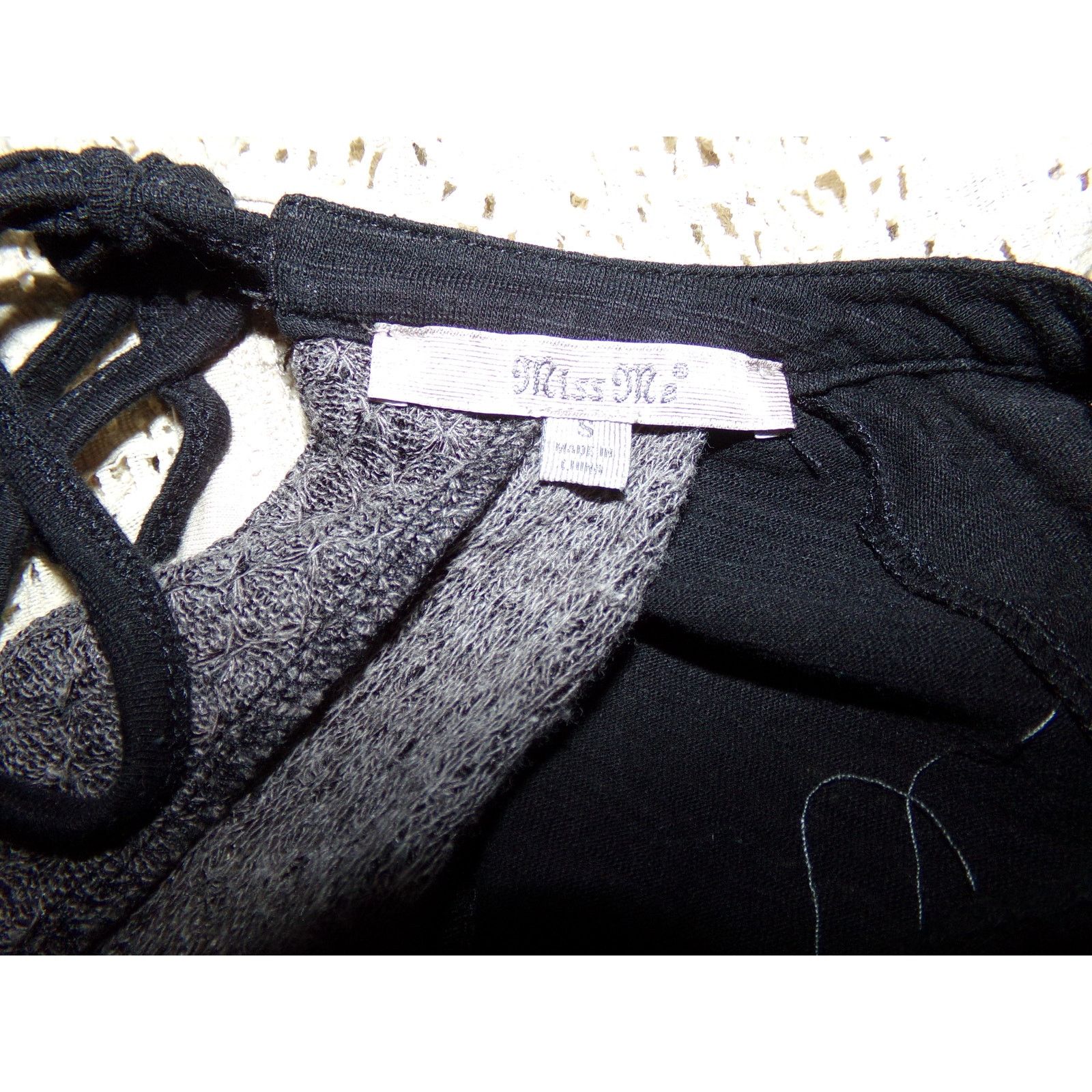 Miss Me Miss Me black high low embellished top S Excellent Size S / US 4 / IT 40 - 4 Thumbnail