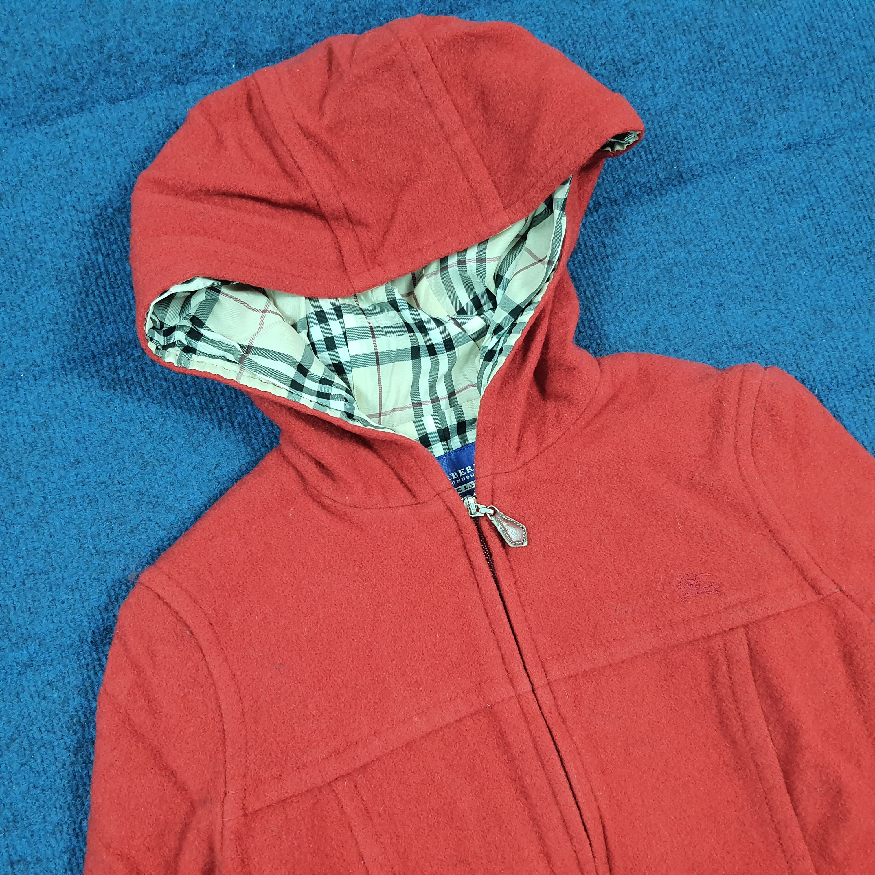 Burberry Burberry London Blue Label Red Wool Hooded Jacket C298N12 Size XS / US 0-2 / IT 36-38 - 4 Thumbnail