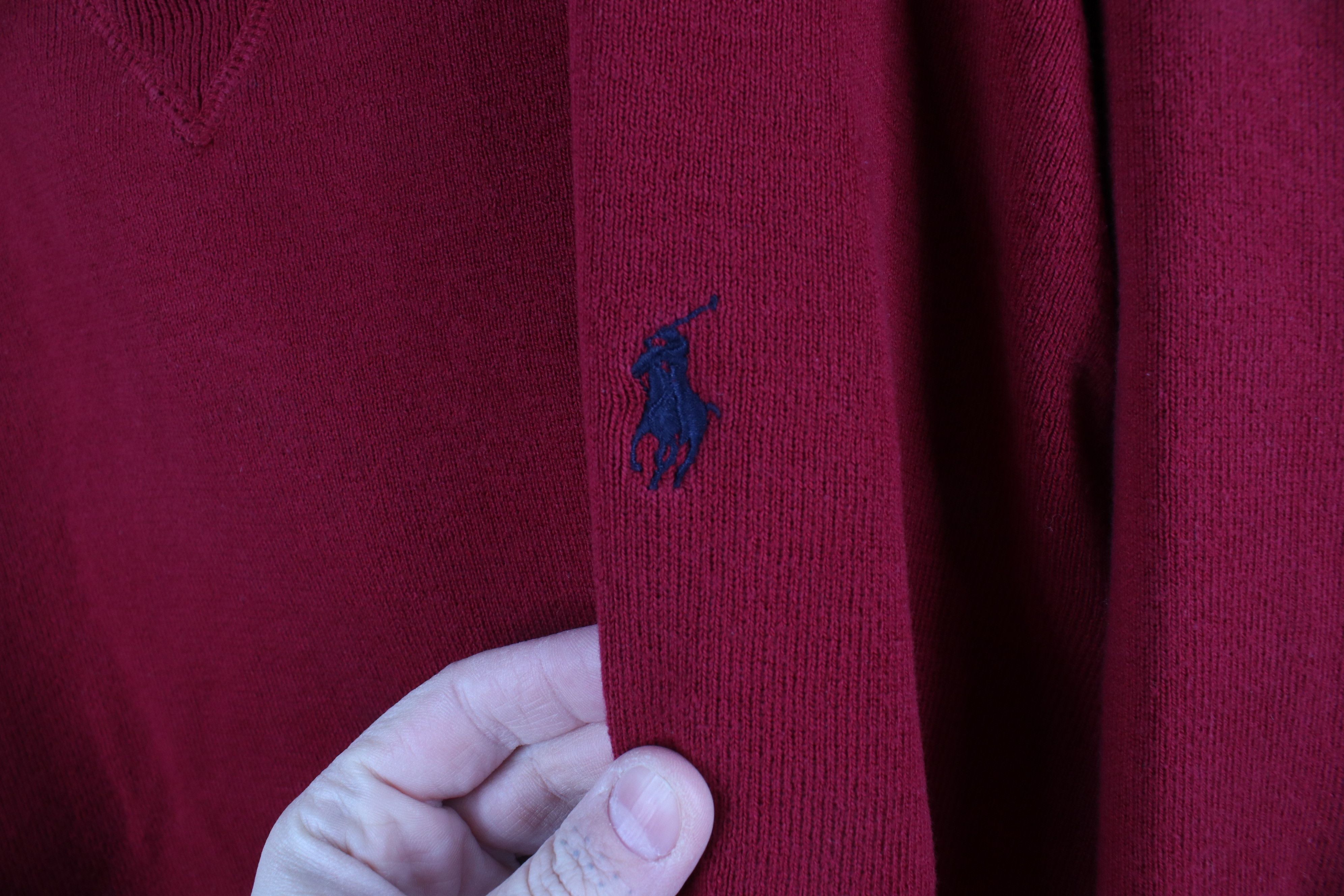 Ralph Lauren × Vintage Vintage 90s Ralph Lauren Ribbed Knit Crewneck Sweater Red Size US XXL / EU 58 / 5 - 4 Thumbnail
