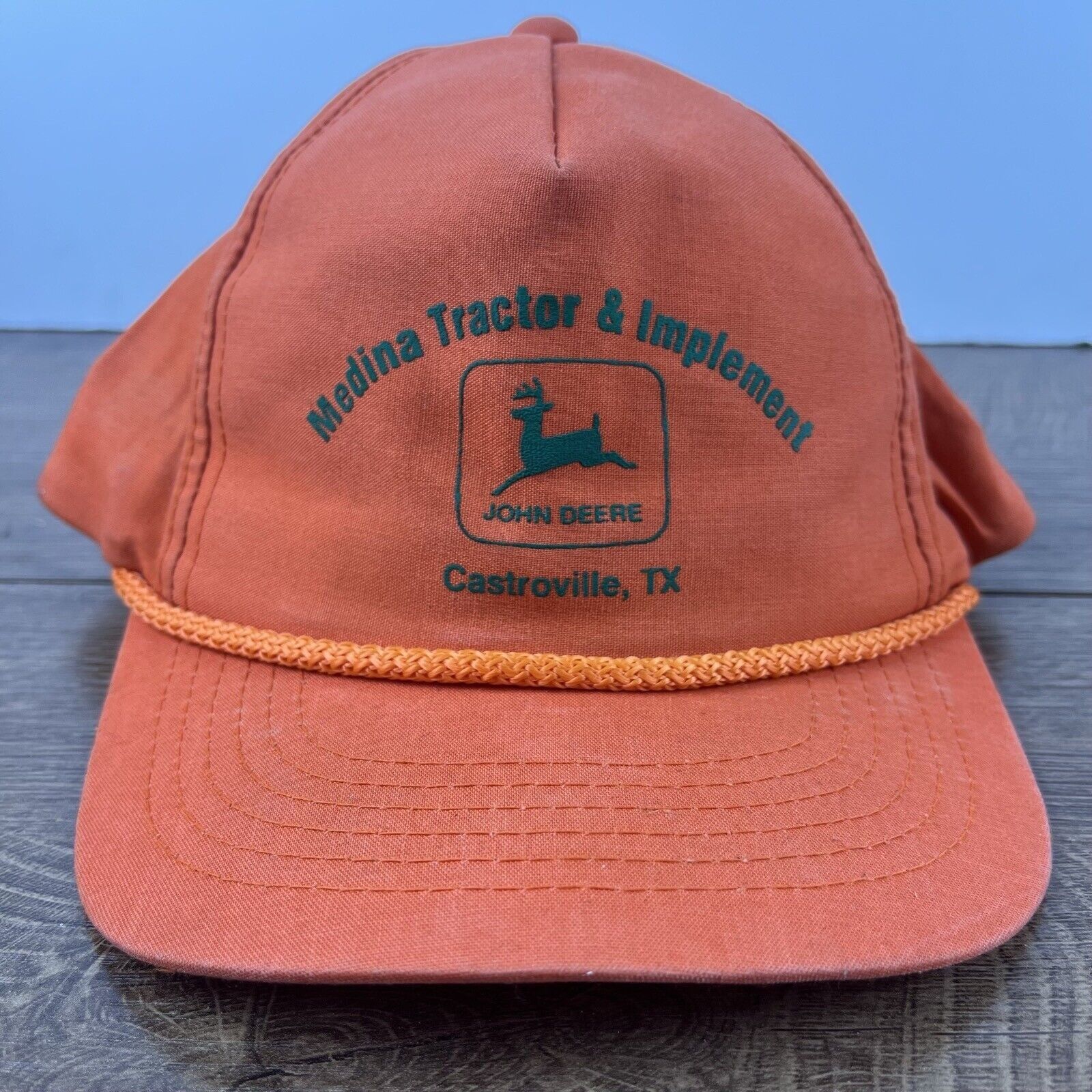 John Deere Medina Tractor Implement Snapback Hat Orange Adjustable Hat Size ONE SIZE - 1 Thumbnail