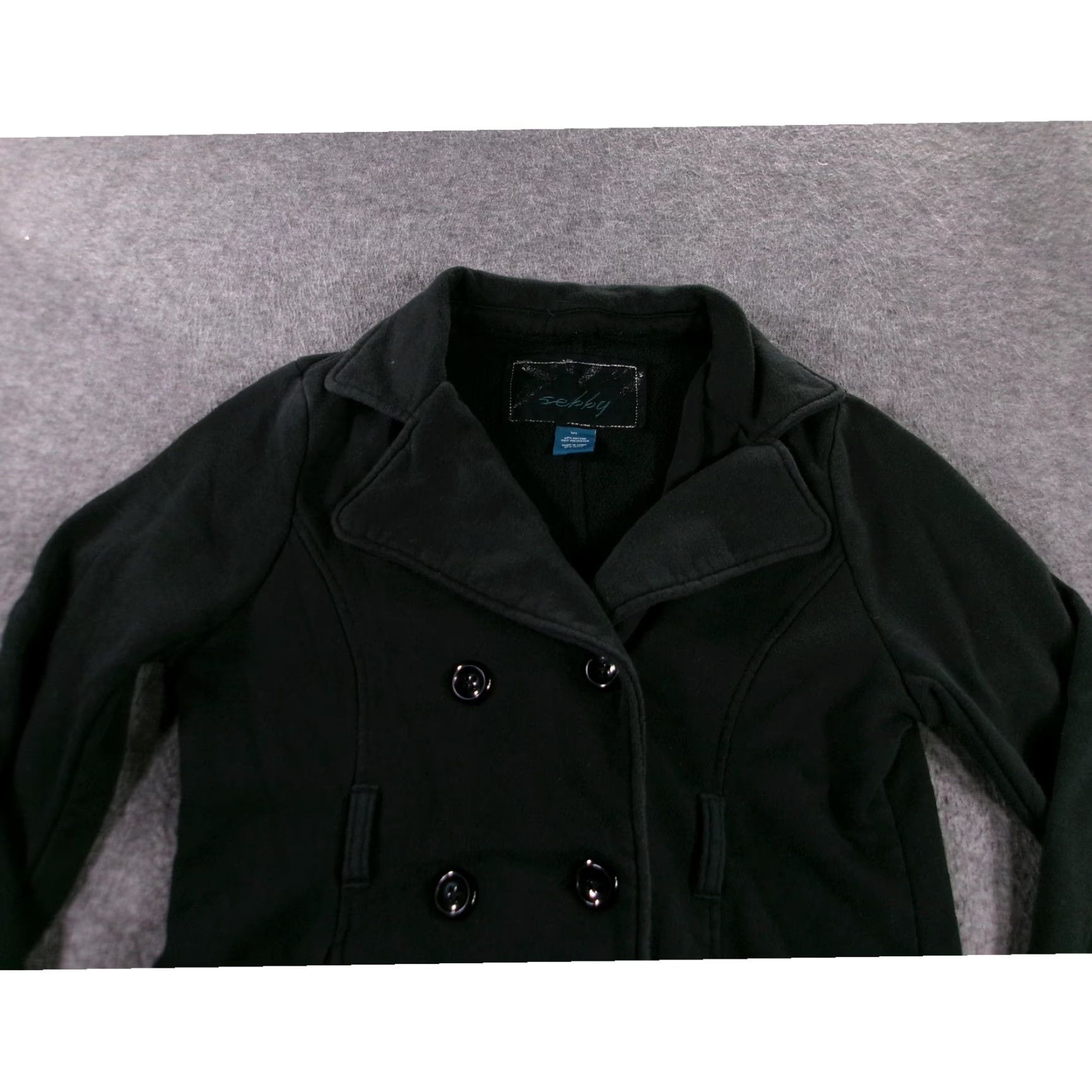 Vintage Sebby Jacket Womens XL Black Double Breasted Notched Collar Classic Business Size XL / US 12-14 / IT 48-50 - 2 Thumbnail