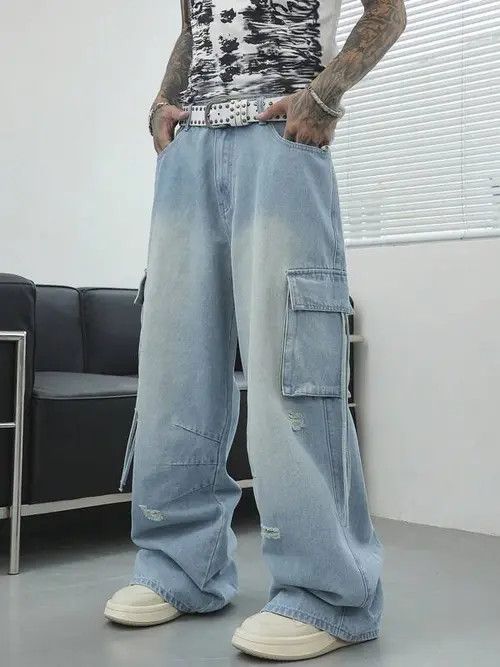 Designer × Japanese Brand × Vintage y2k baggy cargo hiphop Faded pants Size US 34 / EU 50 - 4 Thumbnail