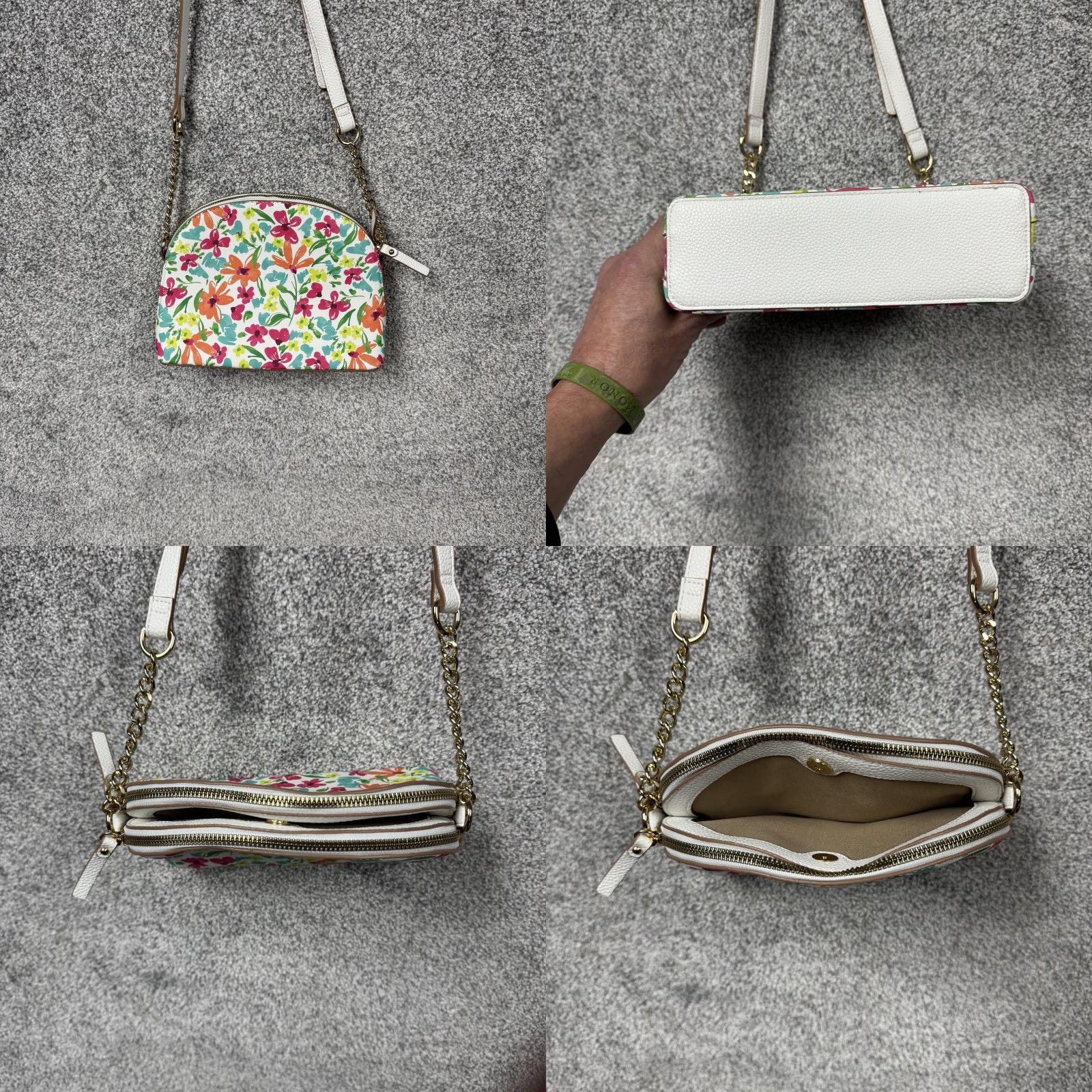 Nanette Lepore Nanette Lepore Crossbody Bag Small Floral Faux Leather Chain Strap Spring Summer Size ONE SIZE - 8 Thumbnail