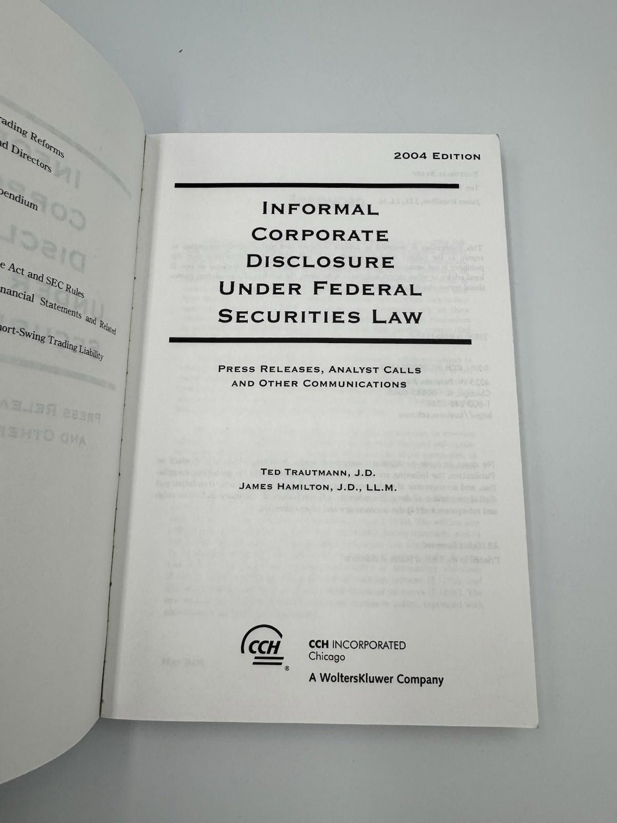 Designer Informal Corporate Disclosure Under Federal Securities Law Size ONE SIZE - 2 Thumbnail
