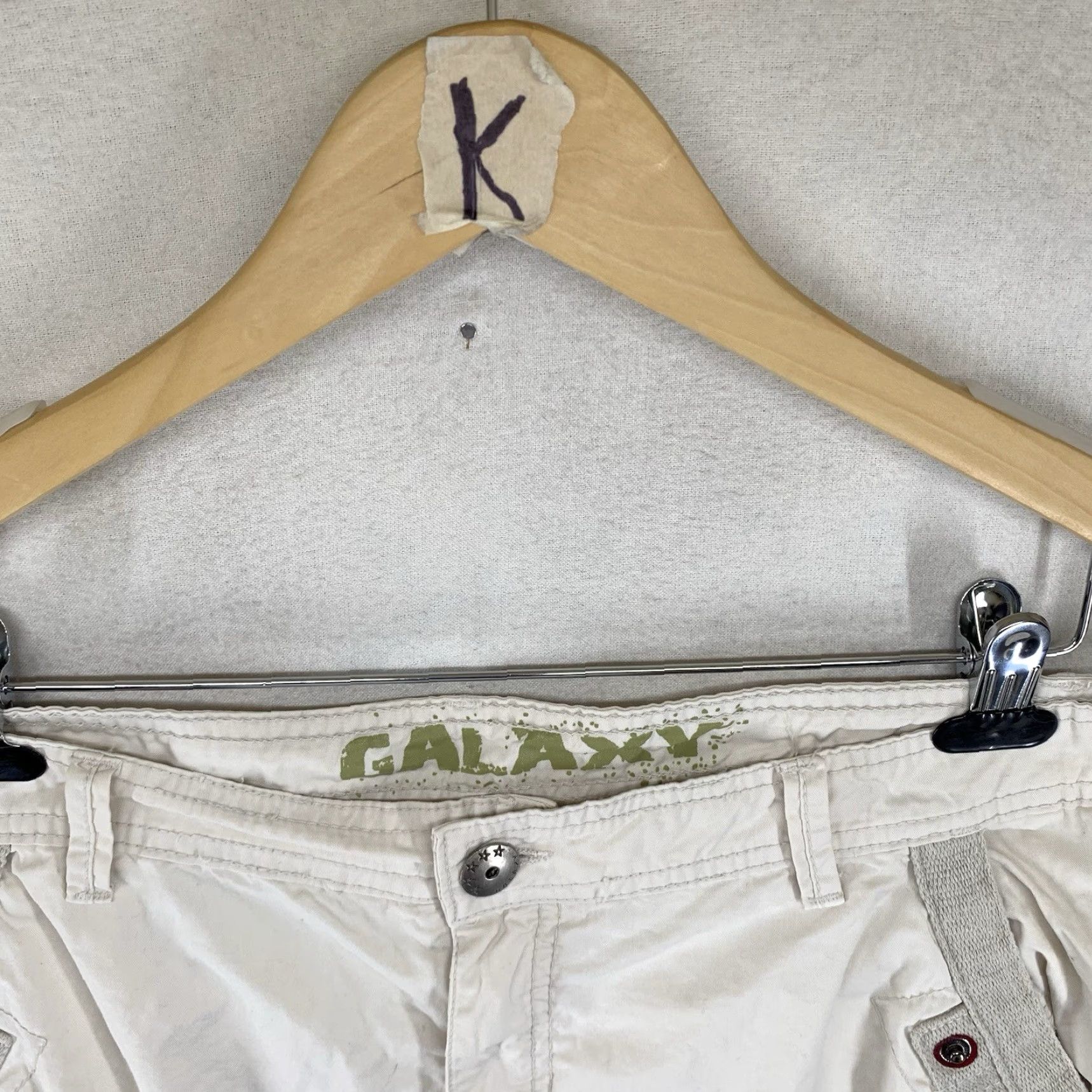 Vintage Galaxy by Harvic Mens Cargo Shorts 34 Beige Lightweight 10" Inseam Pockets Retro 90s Size US 34 / EU 50 - 3 Thumbnail