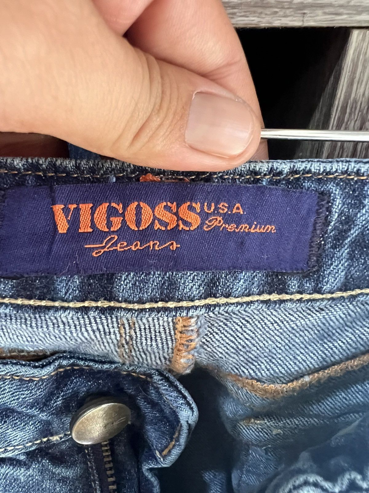 Other 🔥Rare Vigoss Jeans Wide Leg Distressed Denim Size US 35 - 17 Thumbnail