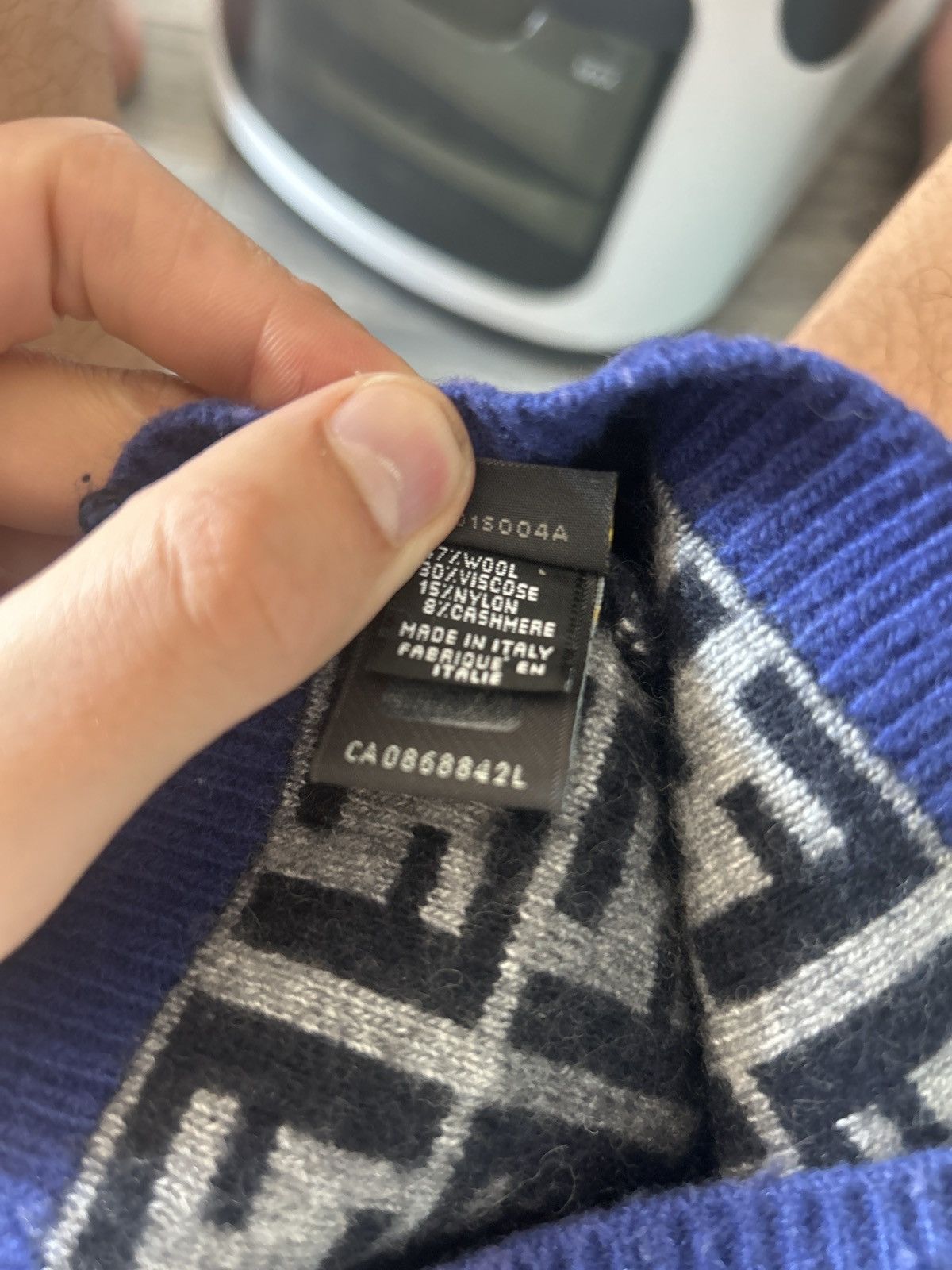 Fendi FF Zucca Monogram Wool/Cashmere Blend Beanie Size ONE SIZE - 5 Thumbnail
