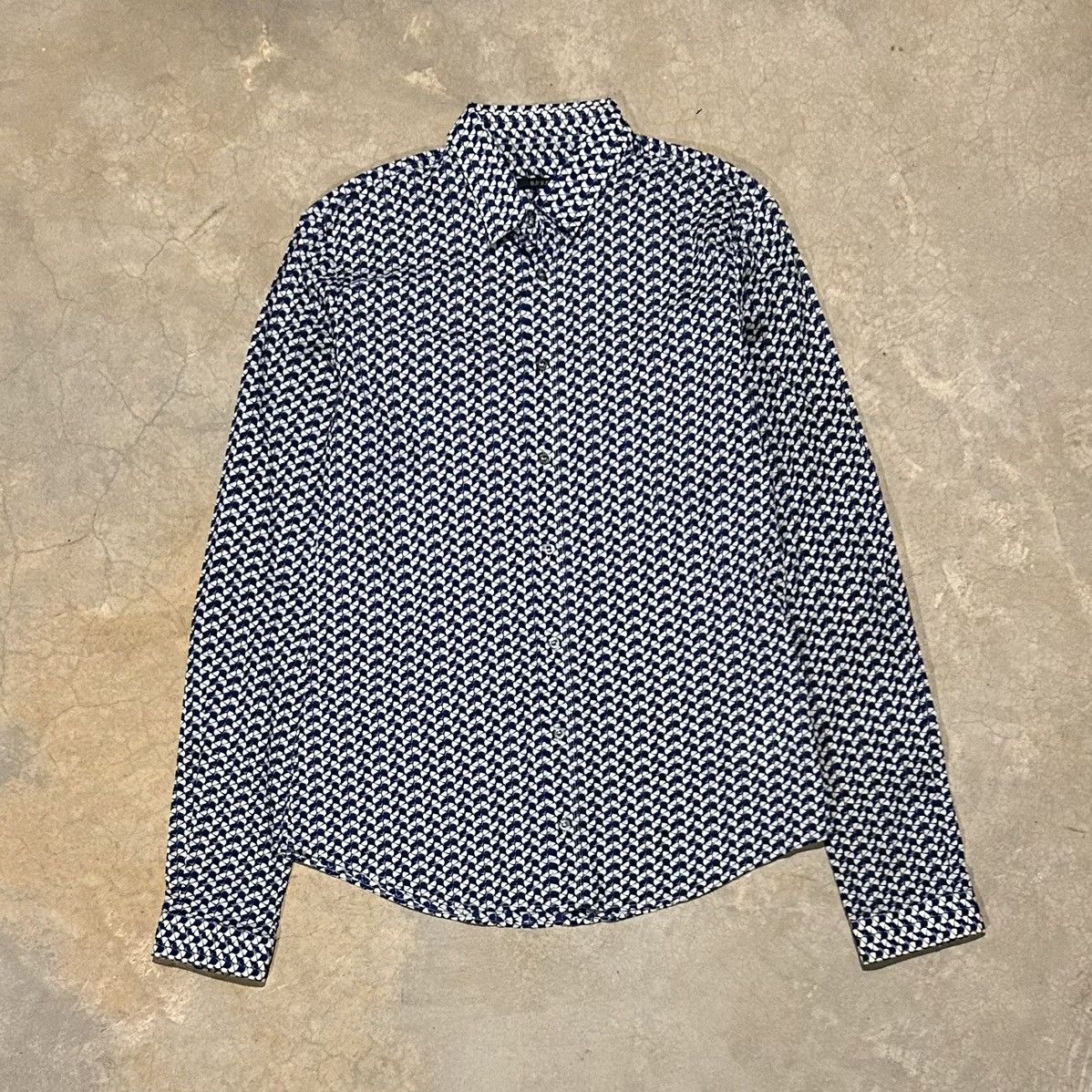 Gucci Duke Geometric Pattern Button Down Longsleeve Shirt