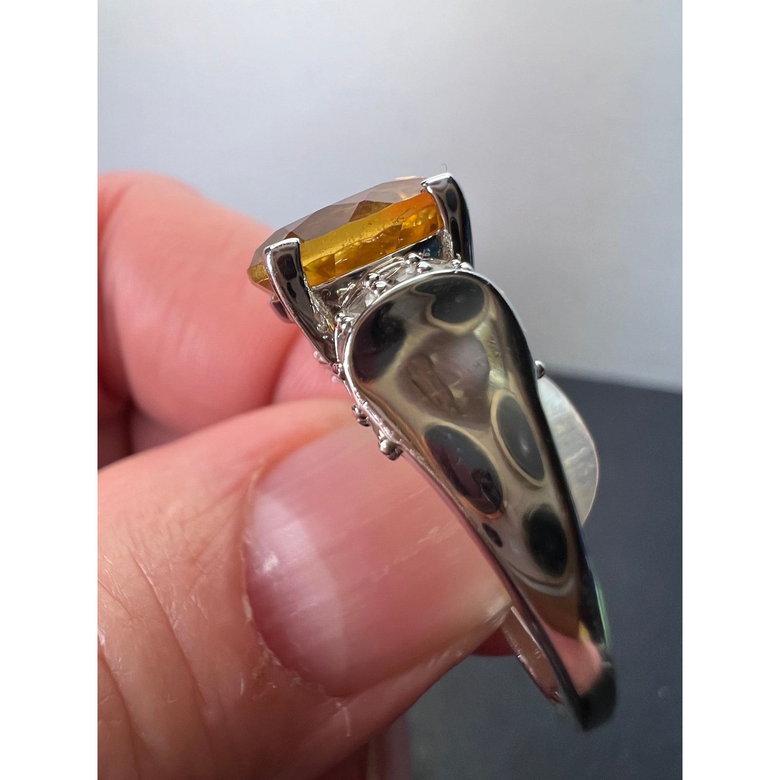 Other Yellow Citrine Sterling Silver Ring 3.08ctw size 9 Size ONE SIZE - 3 Thumbnail