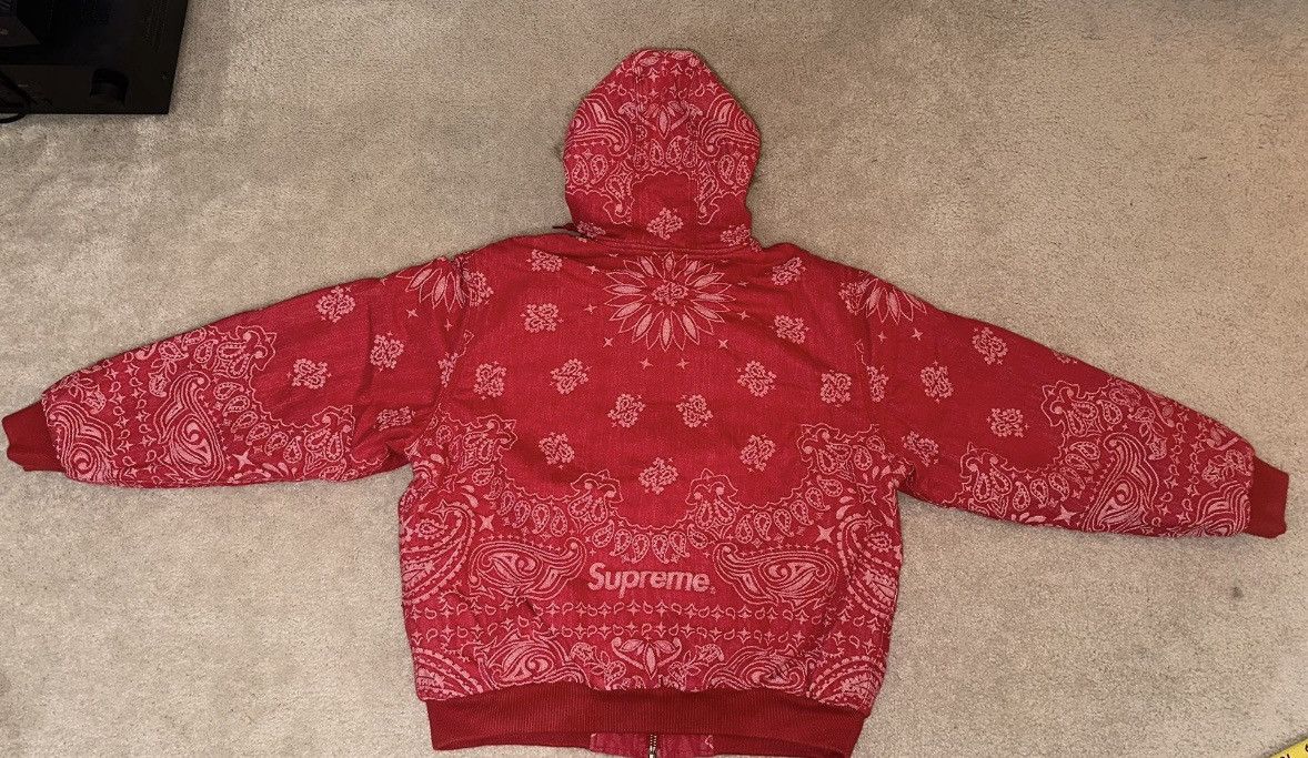 Supreme Supreme Bandana Jacquard Denim Hooded Work Jacket Size US L / EU 52-54 / 3 - 2 Thumbnail