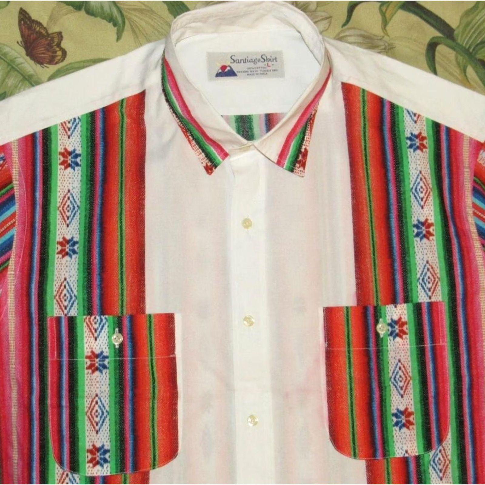 Vintage SANTIAGO x GITMAN VINTAGE Southwestern Short Sleeve Button Down Shirt Large Mens XS? Size US L / EU 52-54 / 3 - 2 Thumbnail