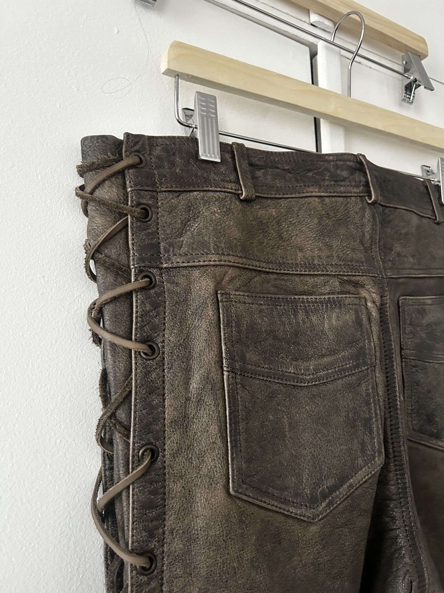 Faith Connexion Faith Connexion Leather laced pants Size US 34 / EU 50 - 8 Thumbnail