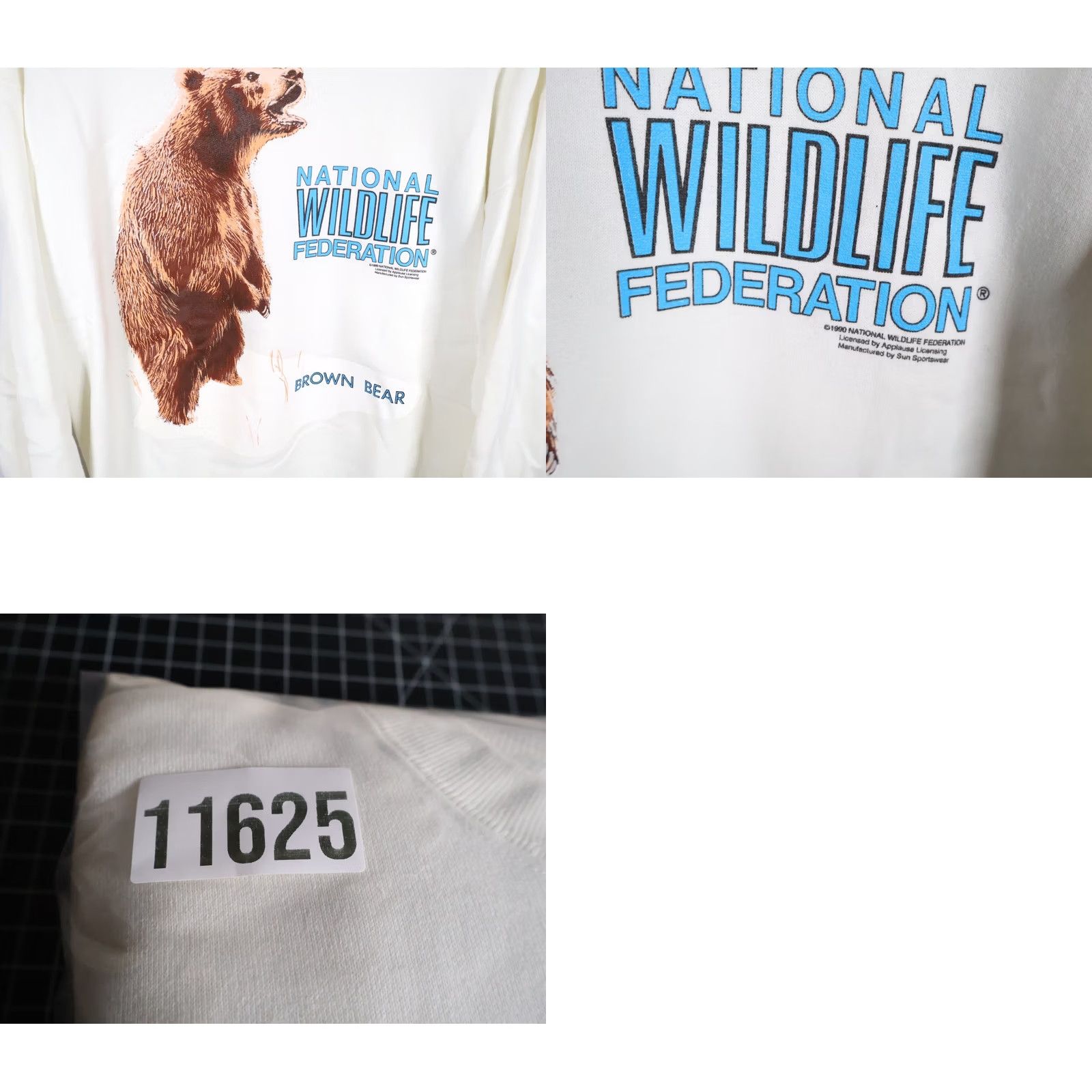 Vintage VINTAGE National Wildlife Sweatshirt Sun Logo White XL Men 1990 50/50 Crewneck Graphic Print Bear 90s Retro Animals Size US XL / EU 56 / 4 - 9 Thumbnail
