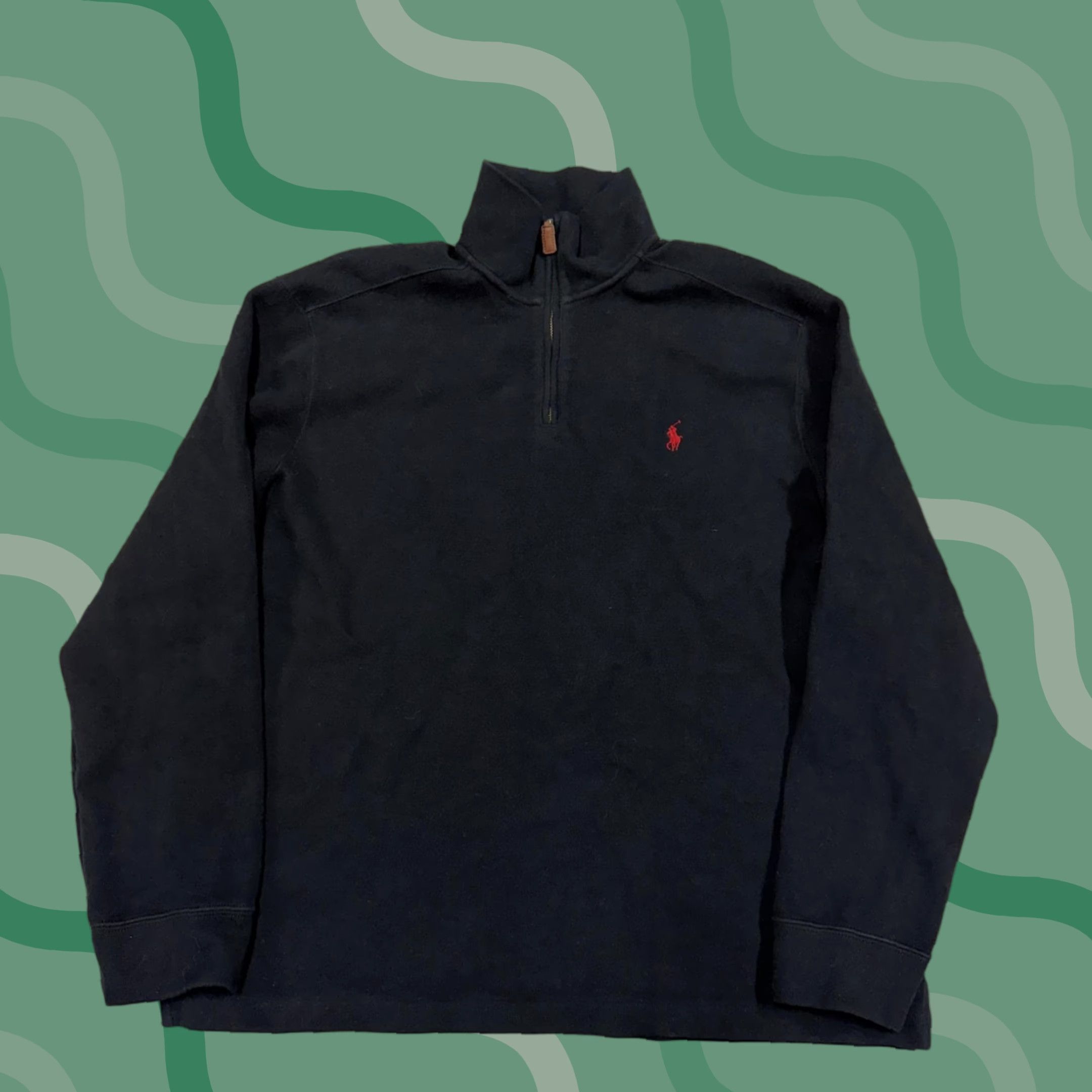 Polo Ralph Lauren VINTAGE Polo Ralph Lauren Sweatshirt Mens XL Black 1/4 Zip Mock Neck Pullover Pony Logo Size US XL / EU 56 / 4 - 1 Thumbnail