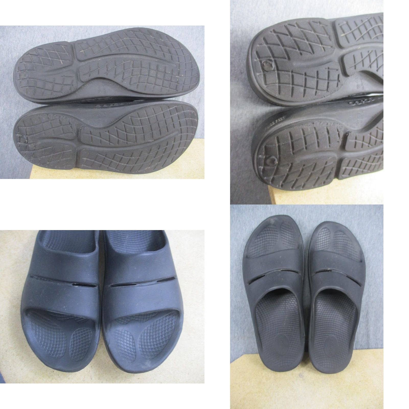 Vintage OOFOS OOahh Slide Sandals Mens 13 Black Recovery Comfort Cushioned Slide Sandal Mens Black 13 OOahh recovery trend shoes Mens Size ONE SIZE - 8 Thumbnail
