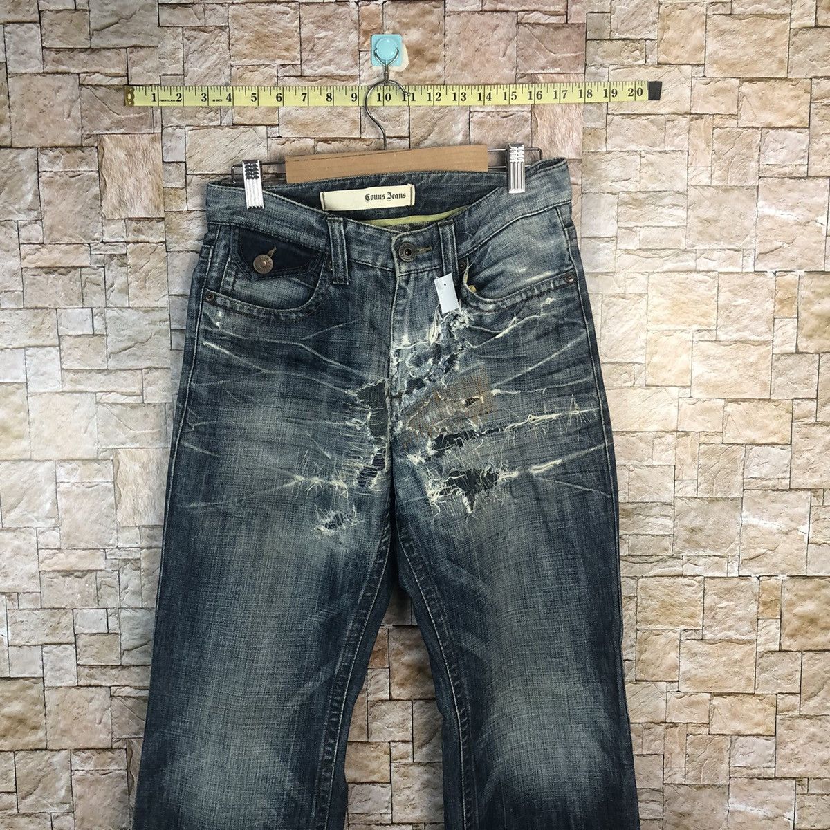 Japanese Brand Conus Jeans Blue Distressed Denim Pants #A56 Size US 31 - 2 Thumbnail