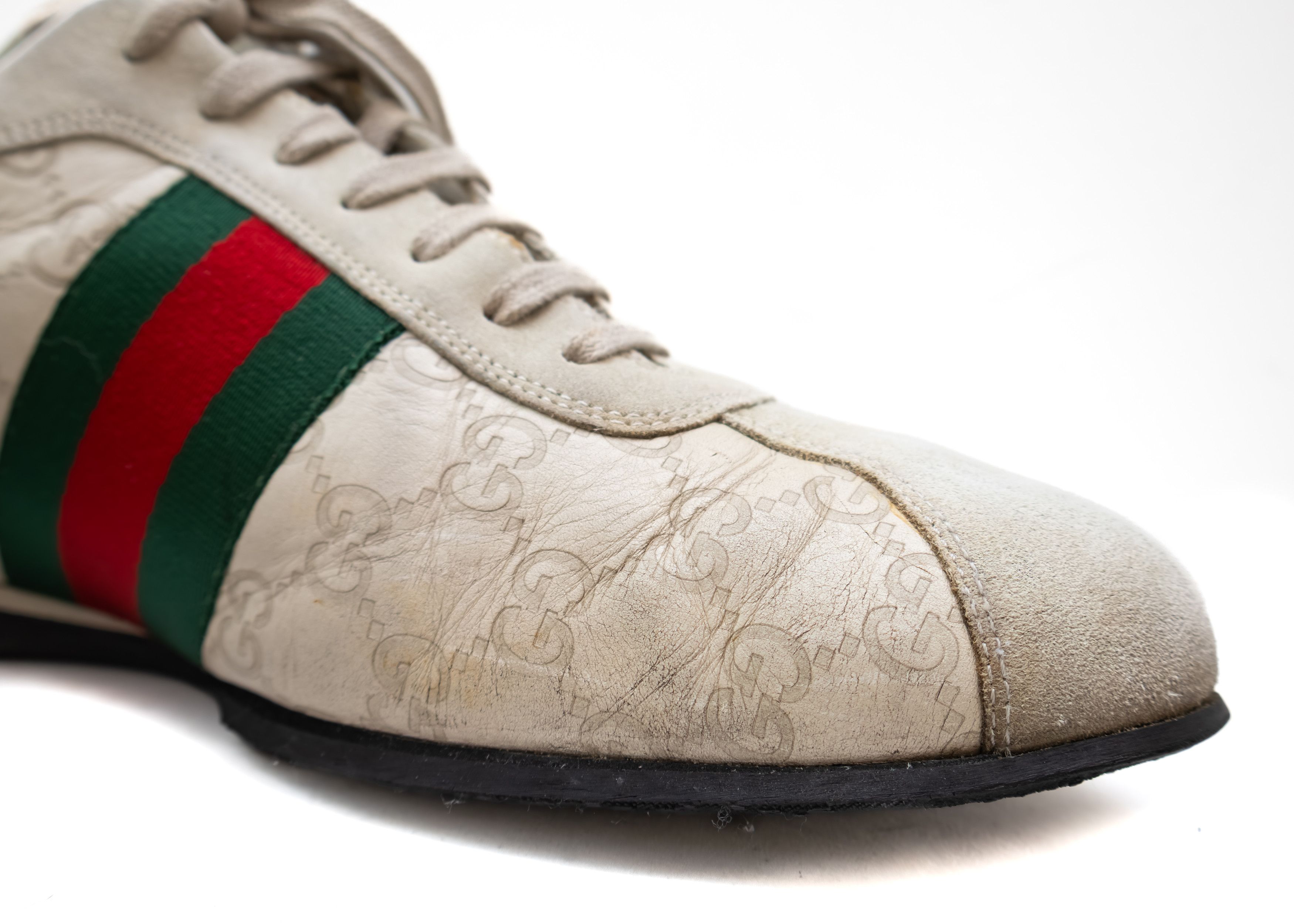 Gucci Gucci GG Monogram Stripe Sneakers EU 44E – Beige/Green/Red Size US 10.5 / EU 43-44 - 10 Thumbnail