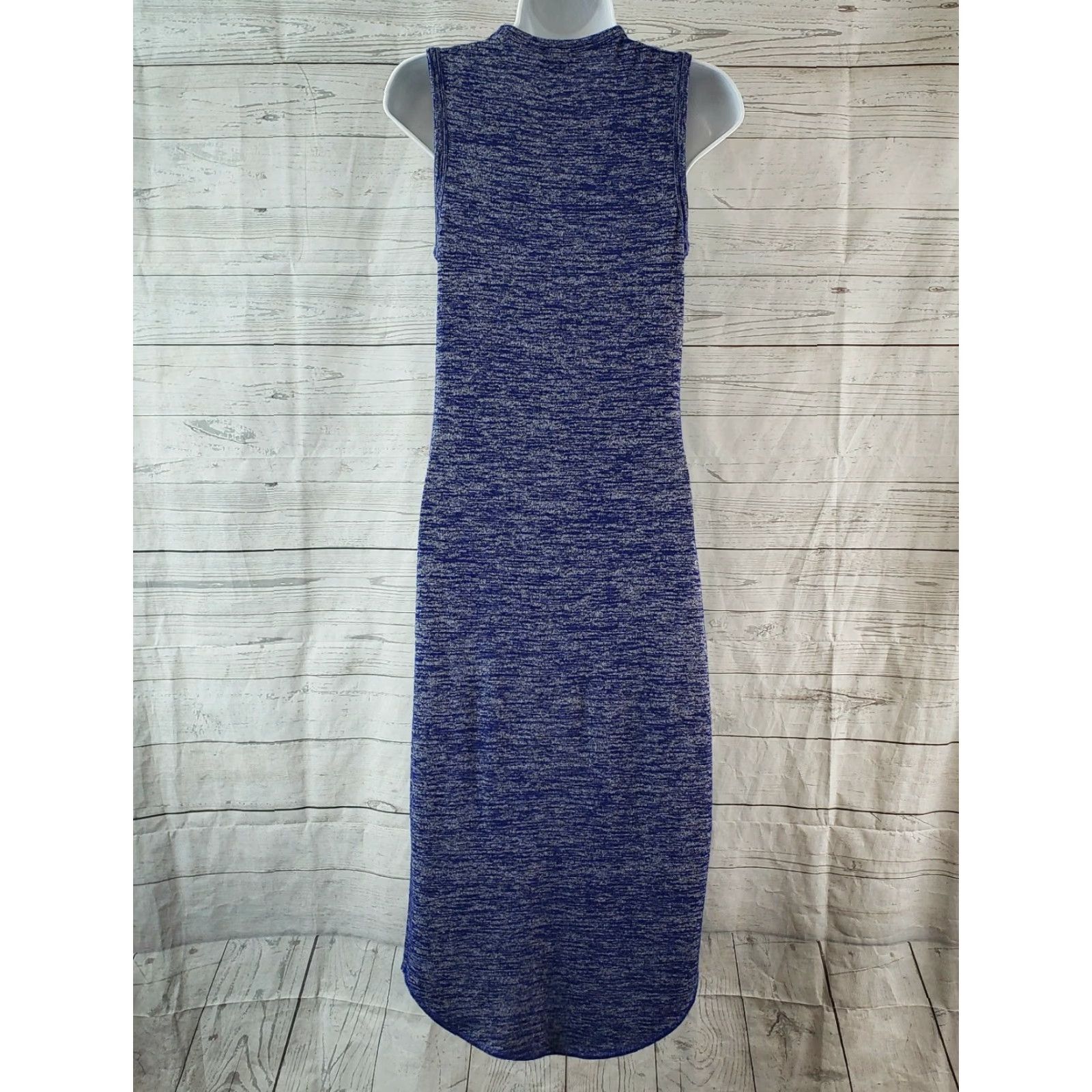 Vintage VINTAGE Wilfred Free Womens Knit Dress Sleeveless Midi Blue Gray Rayon Blend M Womens Size M / US 6-8 / IT 42-44 - 4 Thumbnail