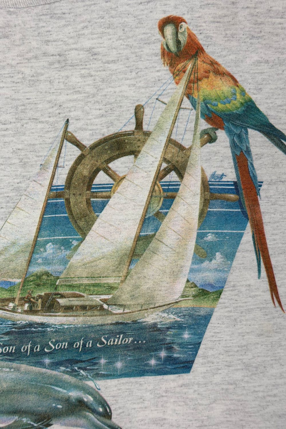 Vintage Late 80s Caribbean Soul Nautical Sailing Dolphin Tee USA Size US XL / EU 56 / 4 - 9 Thumbnail