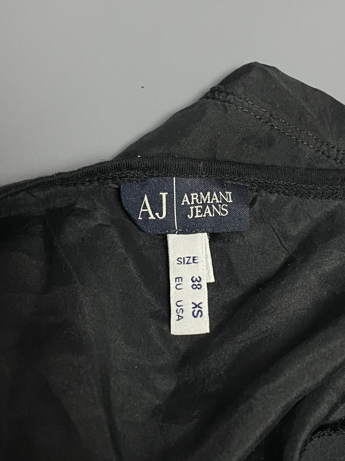 Armani Armani Jeans Black Mixed-Fabric Top XS Modal Front Silk Back Size XS / US 0-2 / IT 36-38 - 17 Thumbnail