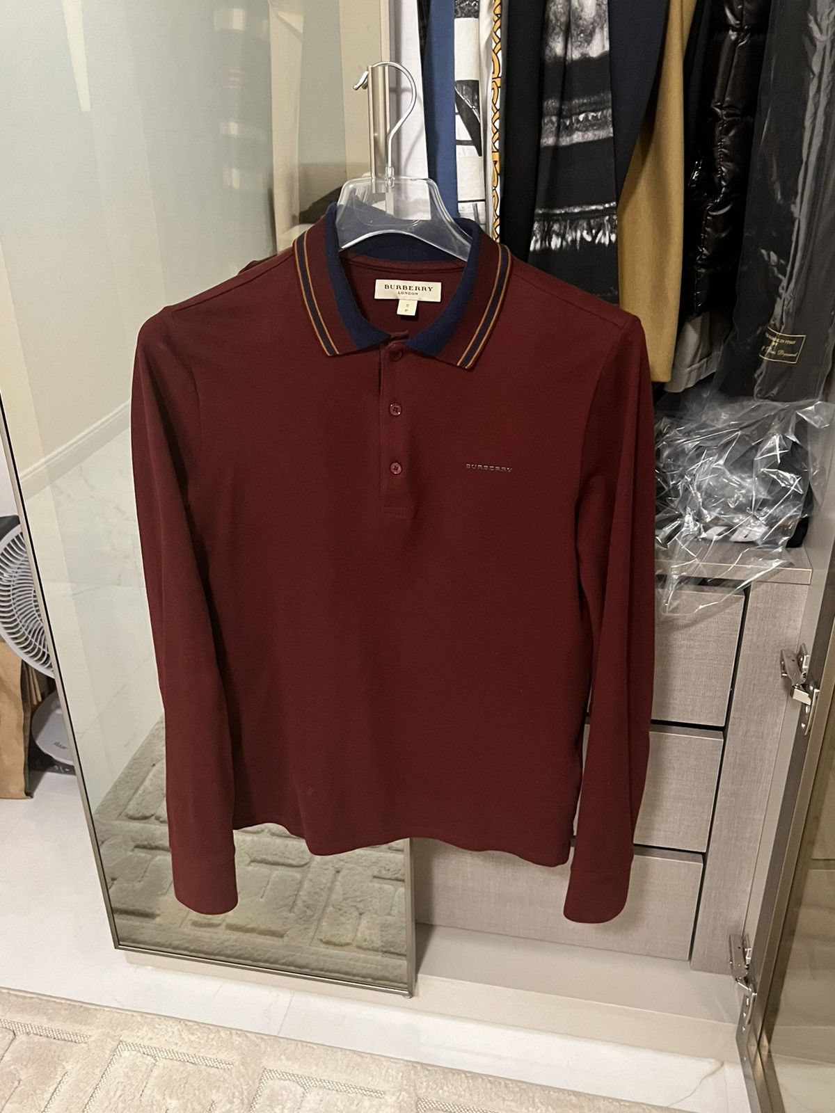 image of Burberry Polo in Red, Men's (Size Small)