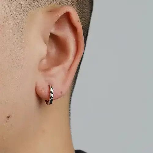 Sterling Silver silver retro punk earrings Size ONE SIZE - 2 Thumbnail
