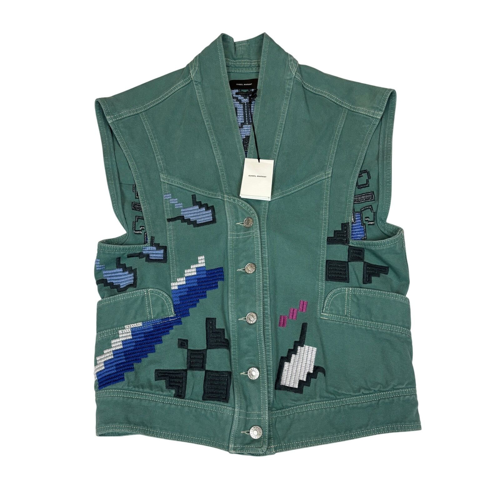 Isabel Marant NWT Isabel Marant Erilane Vest Jacket Celadan Women's 34 Size XS / US 0-2 / IT 36-38 - 2 Thumbnail
