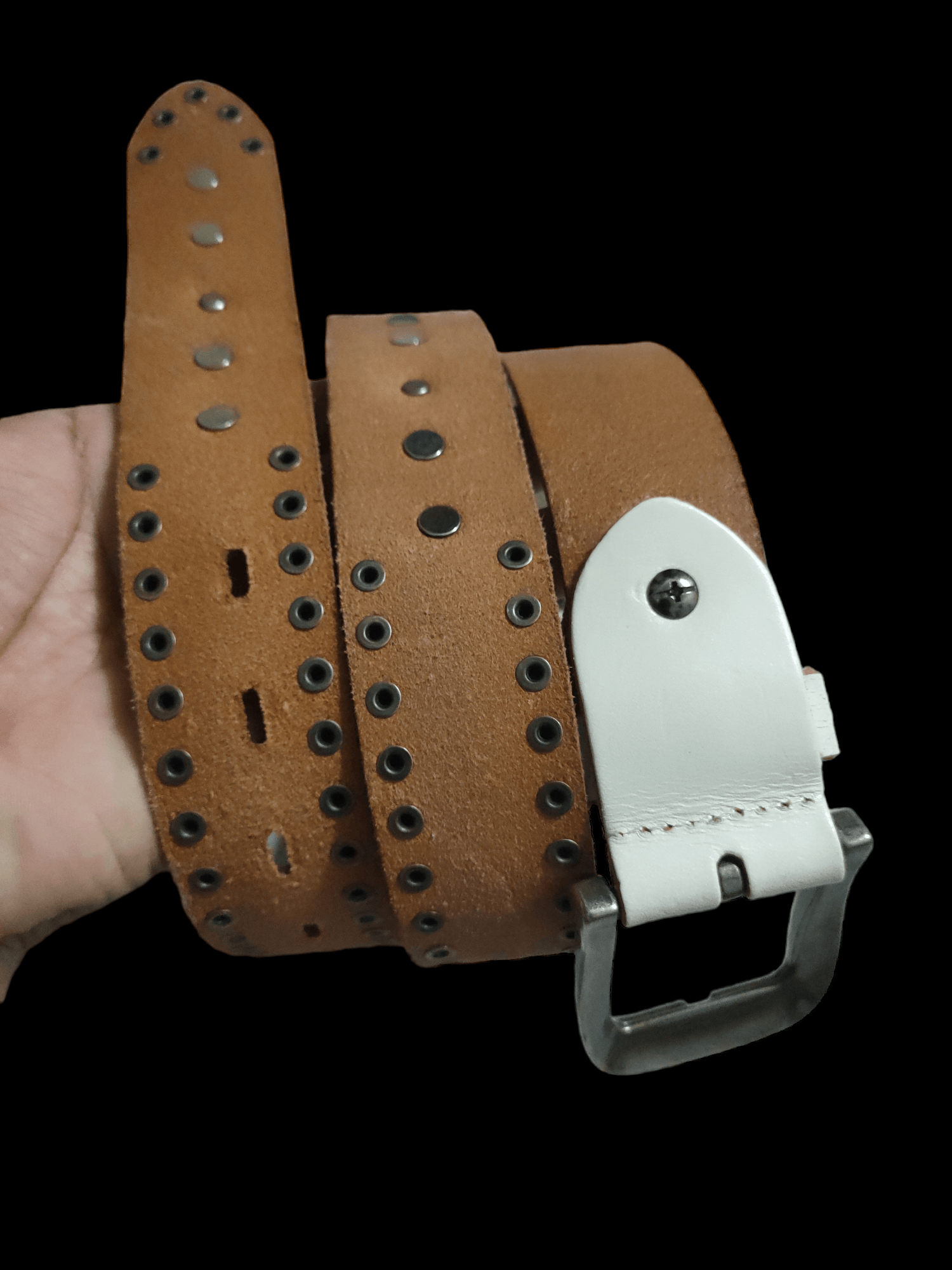 Vintage Studded Belt Leather Handmade inspired Chrome Hearts Size 38 - 8 Thumbnail