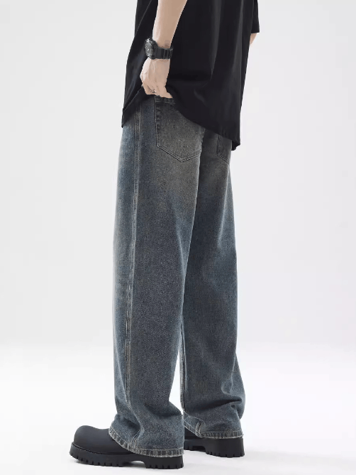 Japanese Brand × Jean High street casual straight wide leg baggy jeans retro Size US 32 / EU 48 - 2 Thumbnail