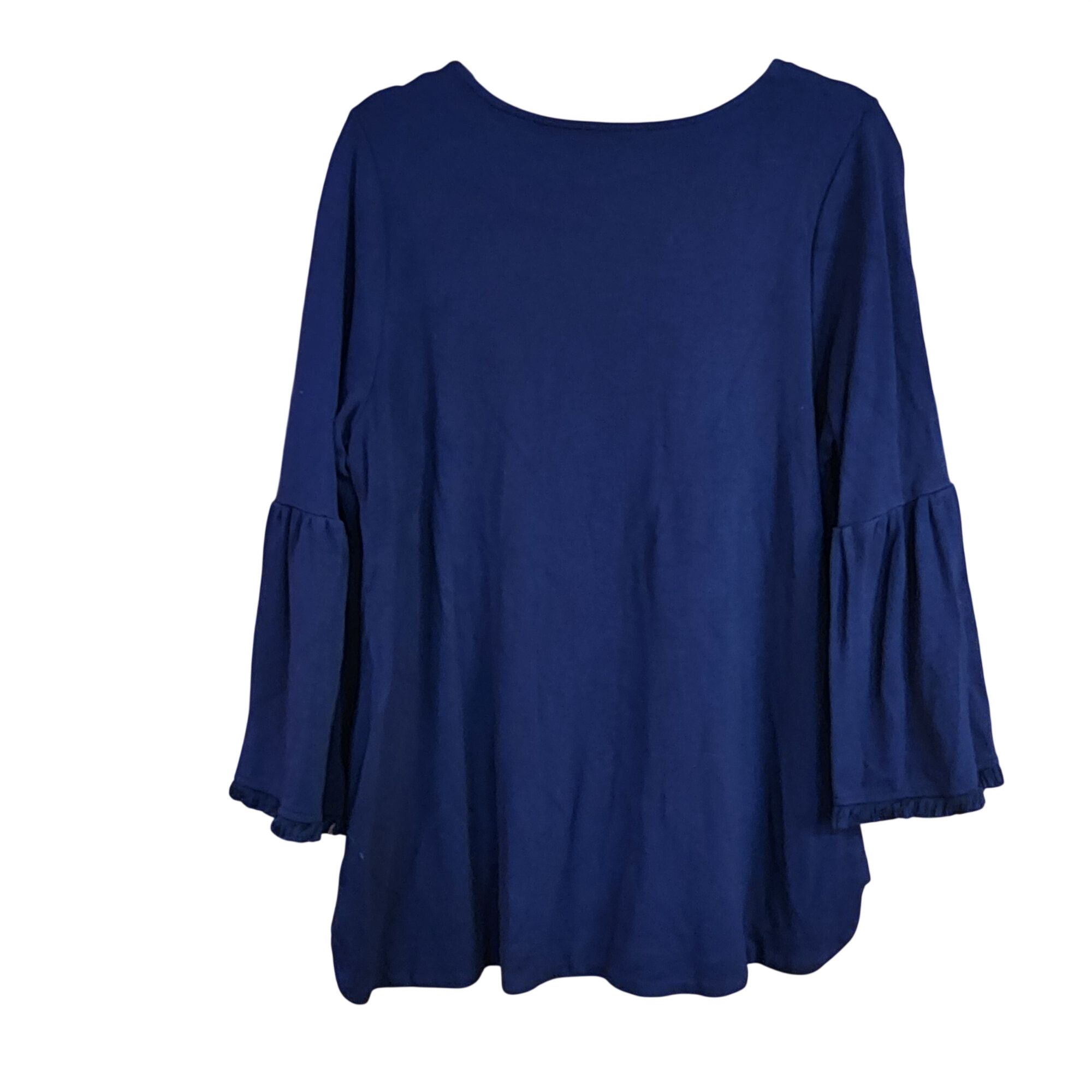 Other Crown & Ivy top with bell sleeves Navy Womens size 1X Size XXL / US 16-18 / IT 52-54 - 2 Thumbnail
