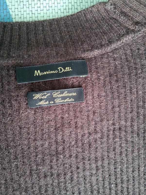 Massimo Dutti 94% wool 6% cashmere sweater chocolate brown thick weave Size US M / EU 48-50 / 2 - 4 Thumbnail