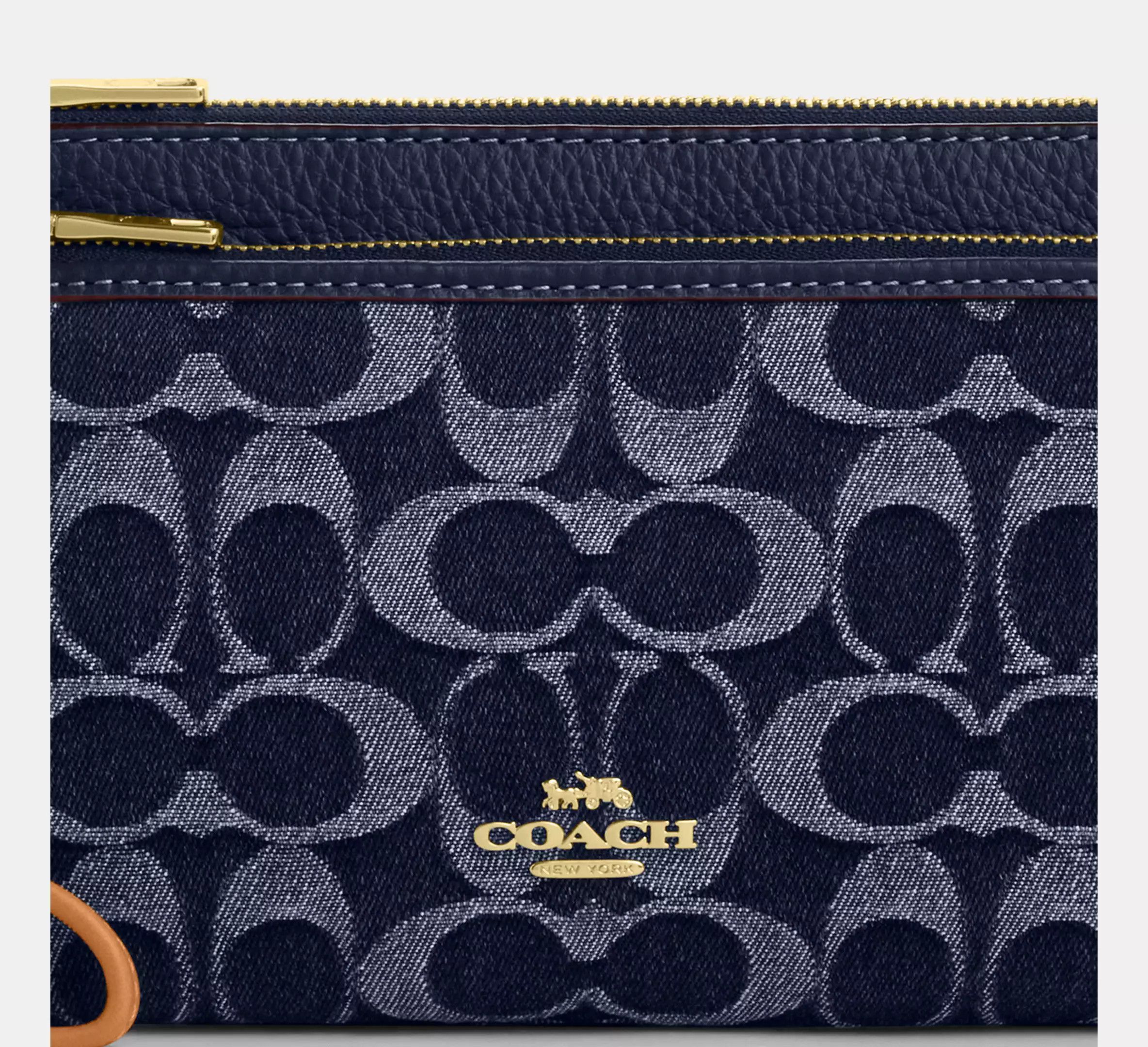 Coach NWT Coach Double Zip Wallet In Signature Denim CZ321 Size ONE SIZE - 9 Thumbnail