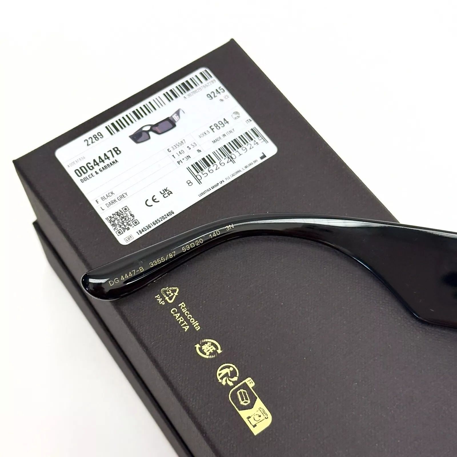 Dolce & Gabbana DOLCE & GABBANA 4447 Black Geometric Narrow Sunglass DG4447B Size ONE SIZE - 7 Thumbnail