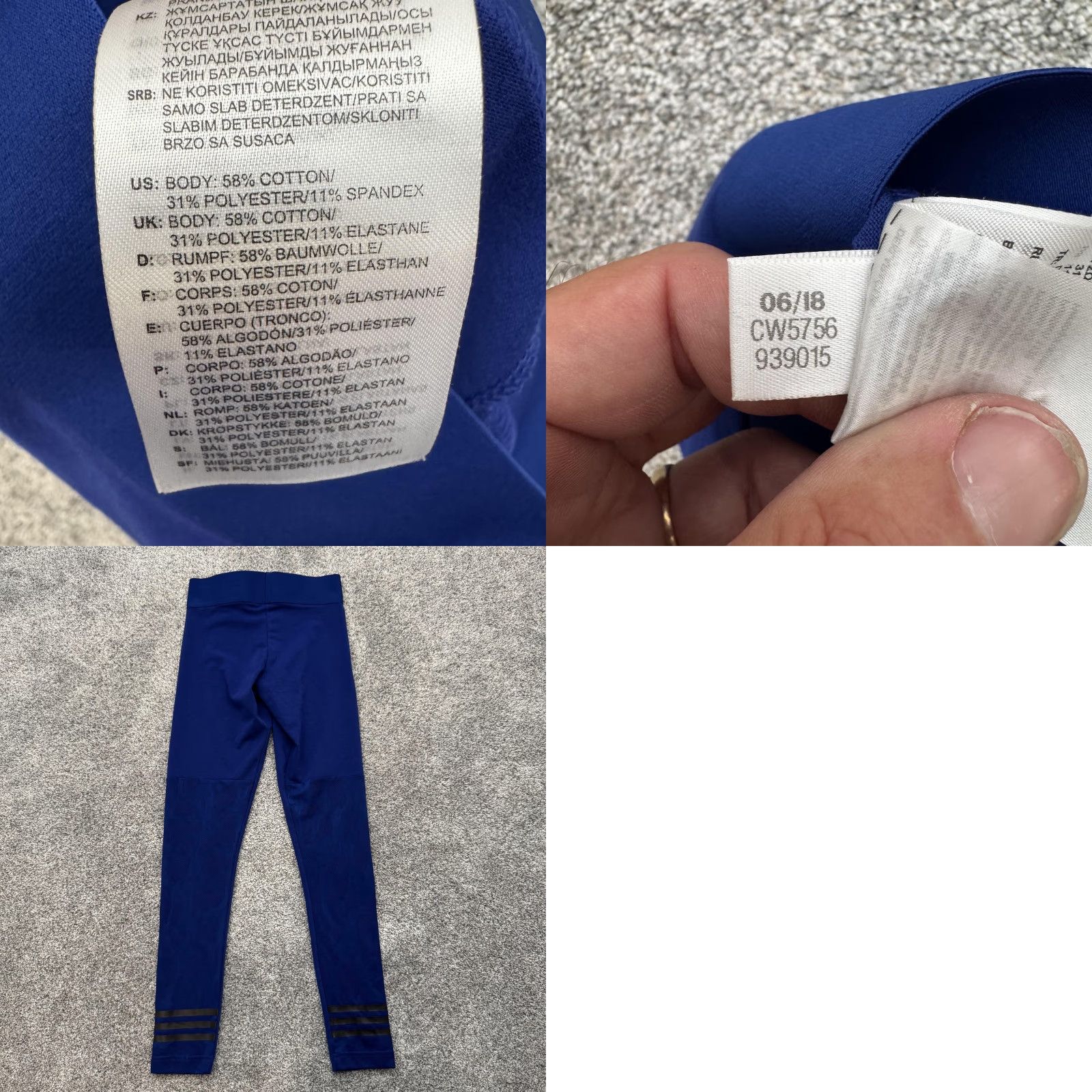 Adidas Adidas Leggings XS Activewear Women Regular Ankle Blue Reflective Breathable Stretch Yoga Running Gym Training Size 26" / US 2 / IT 38 - 8 Thumbnail