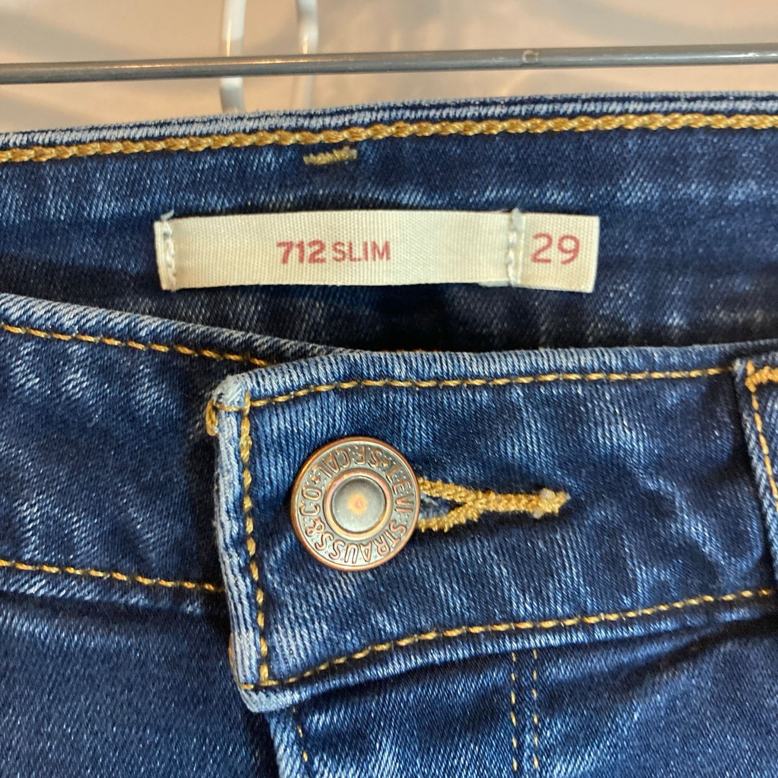 Levi's Levi’s 712 Slim Straight Leg Mid Rise Blue Denim Jeans Pants Size 29" - 5 Thumbnail