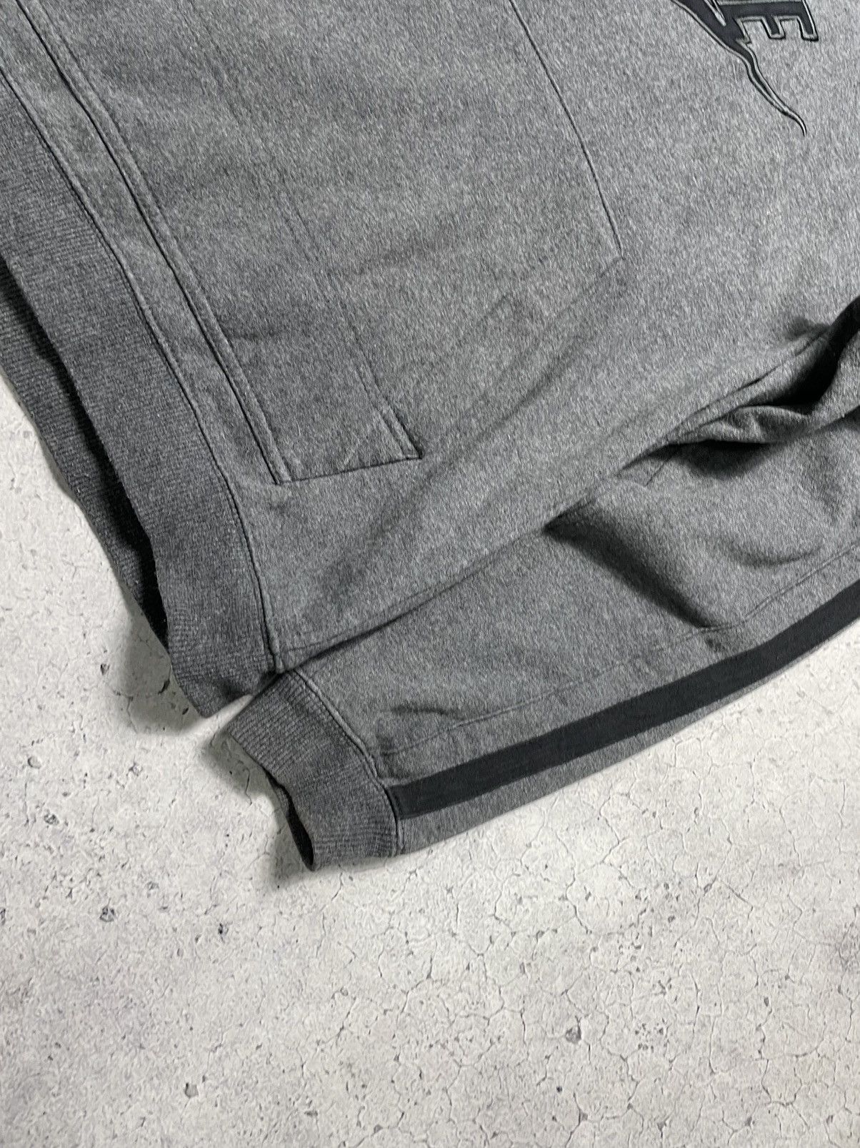 Nike × Vintage Vintage Baggy Nike Big Swoosh Drill Hoodie Y2K Grey Size US M / EU 48-50 / 2 - 4 Thumbnail