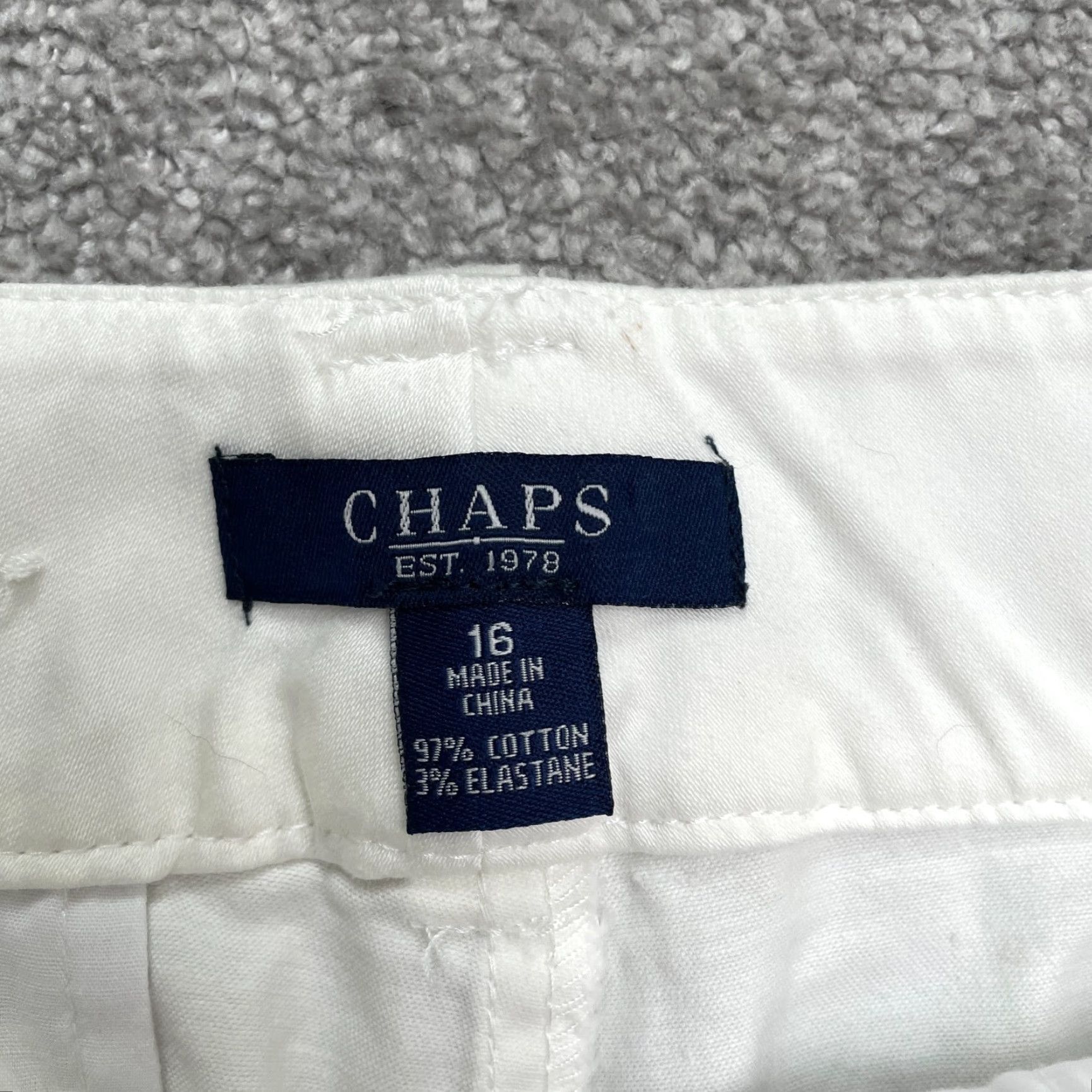 Chaps VINTAGE Chaps Women's Cotton Chino Pants 16 White Mid Rise Straight Leg Casual Workwear Size 38" / US 16 / IT 52 - 7 Thumbnail