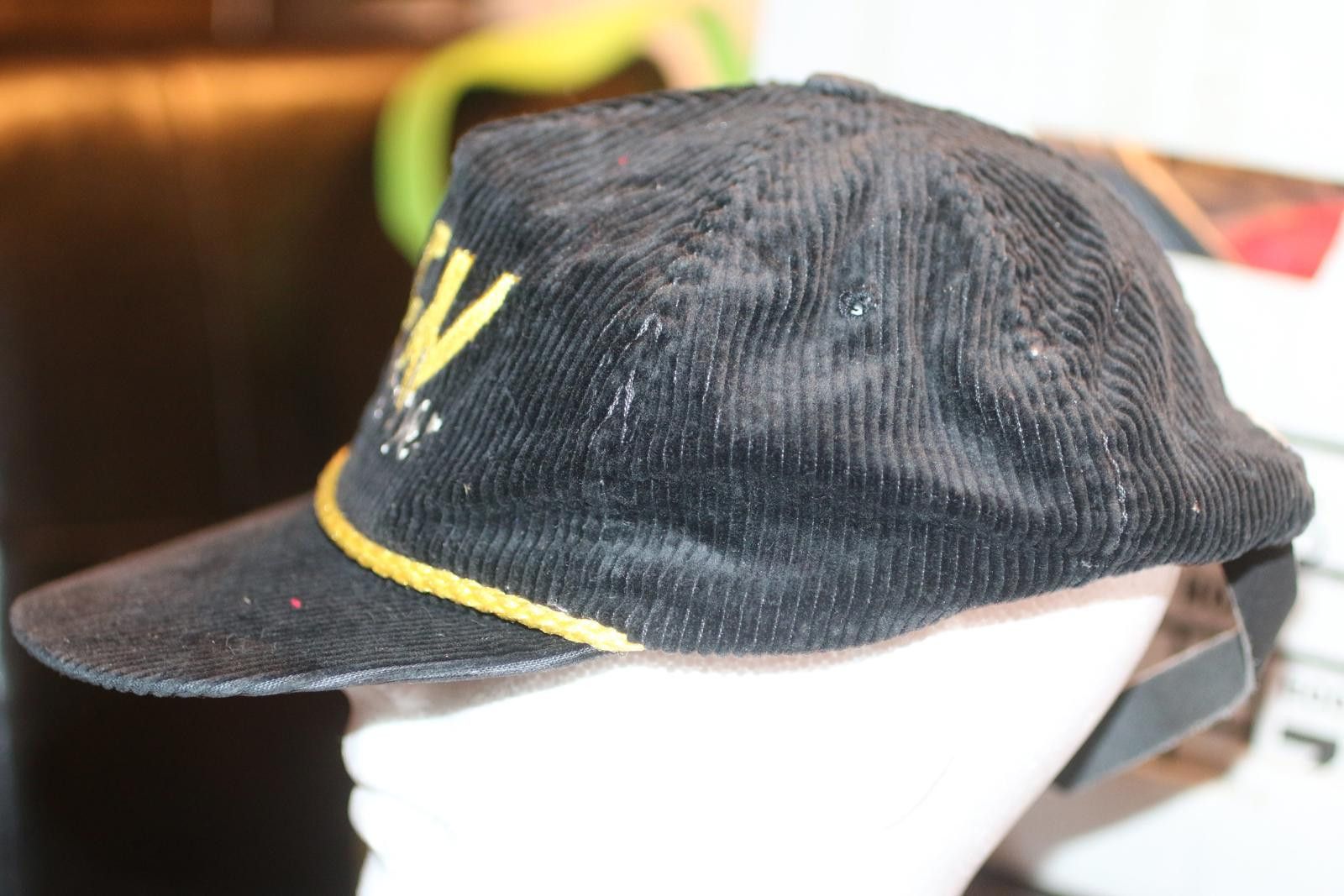 Other Vintage KFW Life Member Corduroy Hat Black Gold Rope Cap USA Size ONE SIZE - 3 Thumbnail