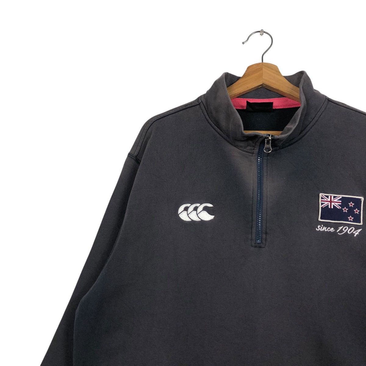 Canterbury of New Zealand 90s Canterbury Fleece Half-Zip NZ Rugby Patch, Oversized Fit Size US L / EU 52-54 / 3 - 8 Thumbnail