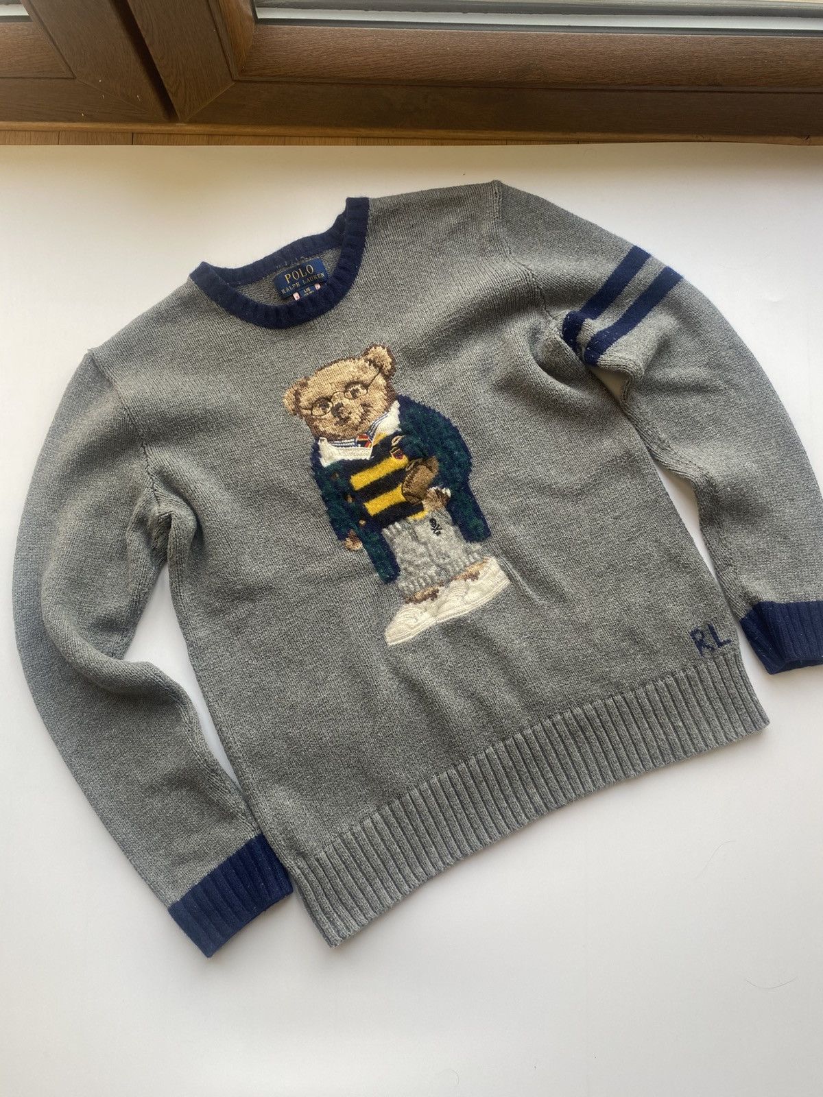 Polo Ralph Lauren × Ralph Lauren Polo bear sweater XS/S grey knit wear wool Size US XS / EU 42 / 0 - 1 Thumbnail