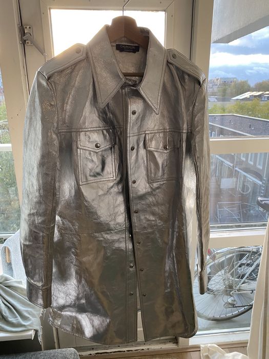 Raf Simons Calvin Klein 205W39Nyc Silver Leather Dress/Shirt | Grailed