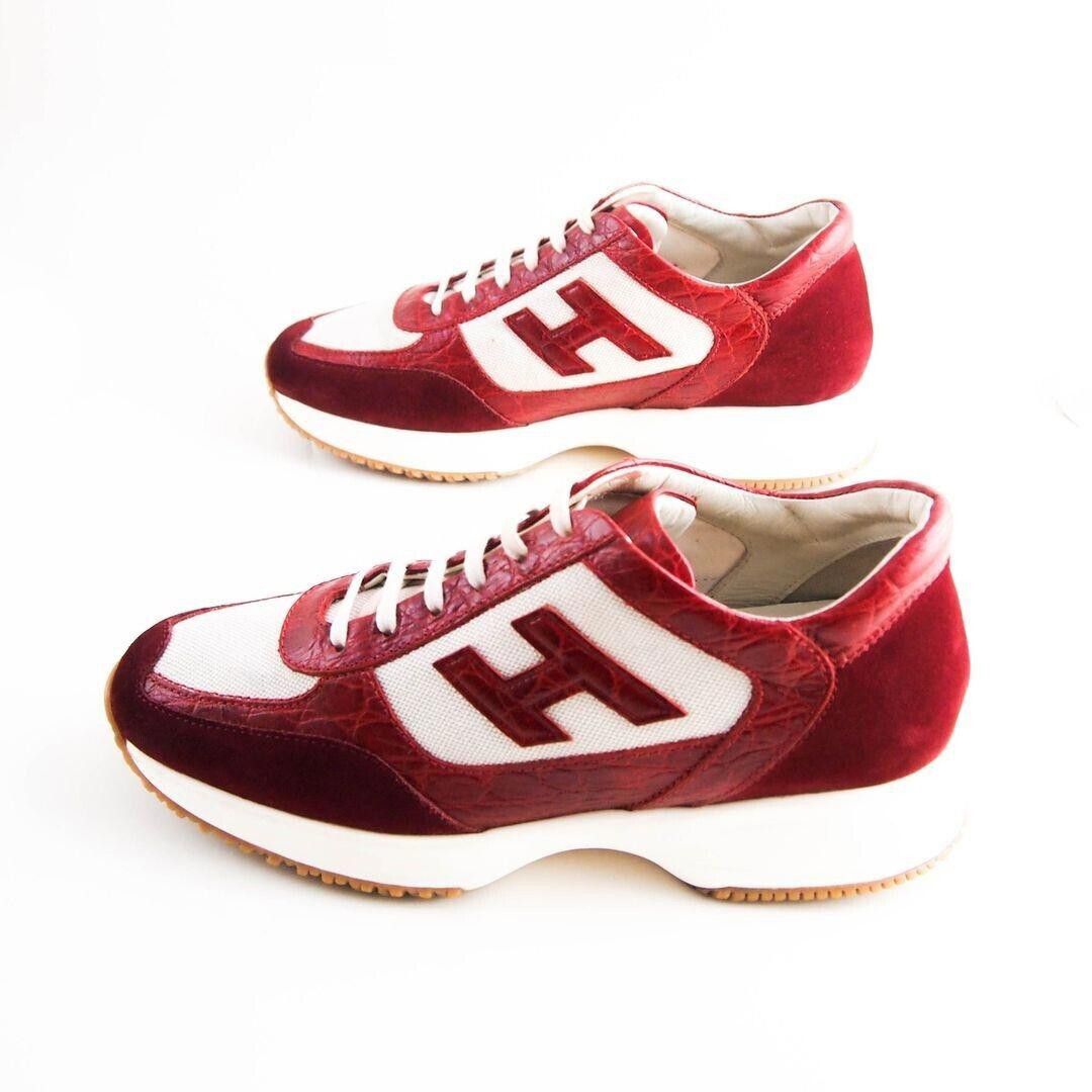 Hogan Hogan Low Top Sneakers Red Croc Ivory Canvas EU 40 US 10 Size US 10 / IT 40 - 2 Thumbnail