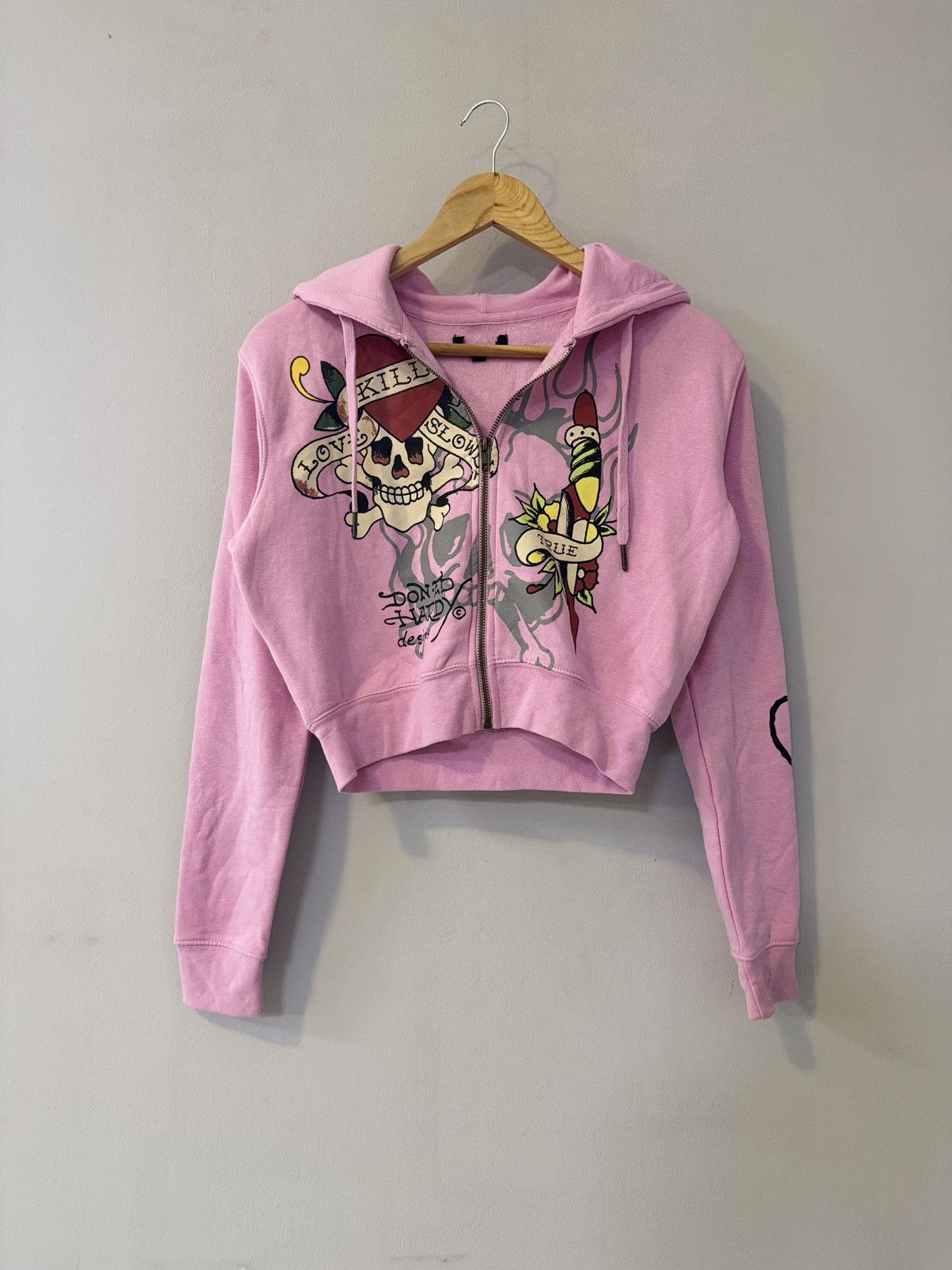 Ed Hardy Vintage Ed Hardy Style Math & Kate Skull Zip Up Hoodie Y2K Size S / US 4 / IT 40 - 1 Thumbnail