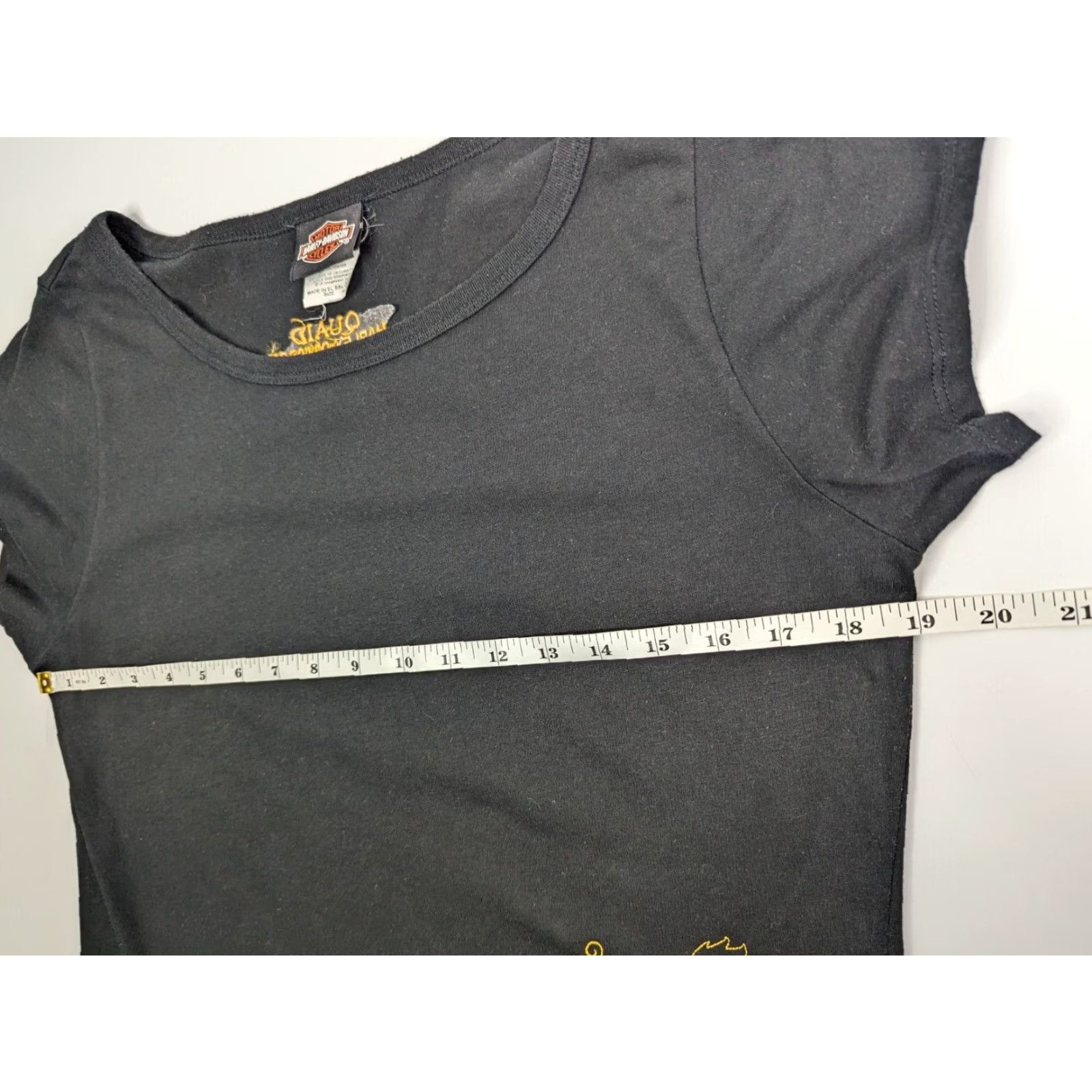 Harley Davidson Harley-Davidson Women's XL T-Shirt Black Yellow Short Sleeve Logo Graphic Slim Regular 100% Cotton Casual Vintage No Size XL / US 12-14 / IT 48-50 - 6 Thumbnail