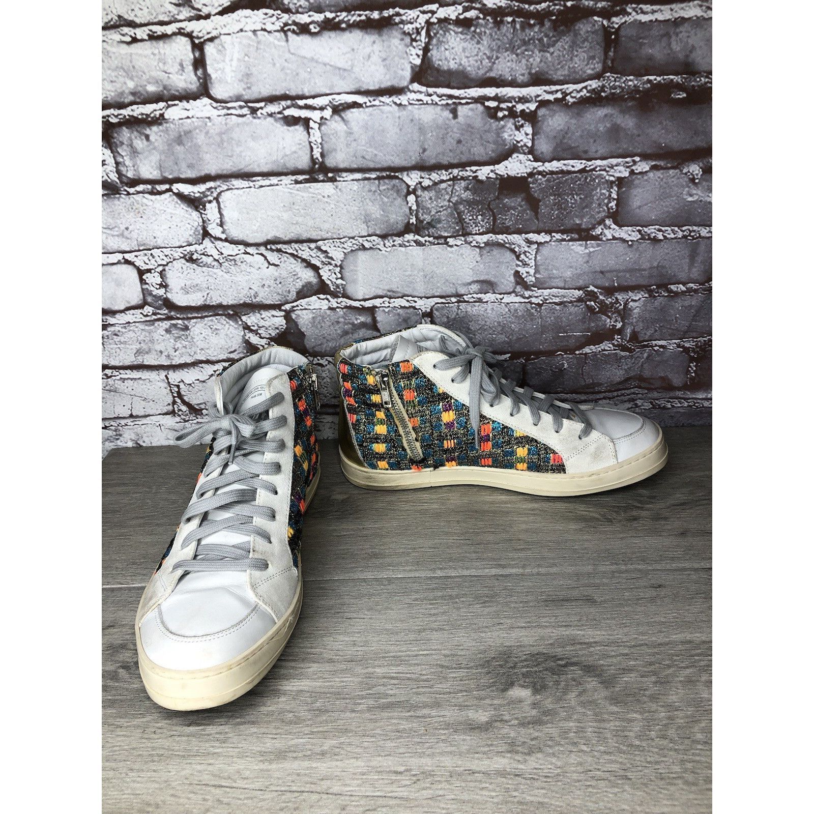 P448 P448 Skate Malhia Sneakers White Leather Lace Up High Top Sh Size US 10.5 / IT 40.5 - 4 Thumbnail