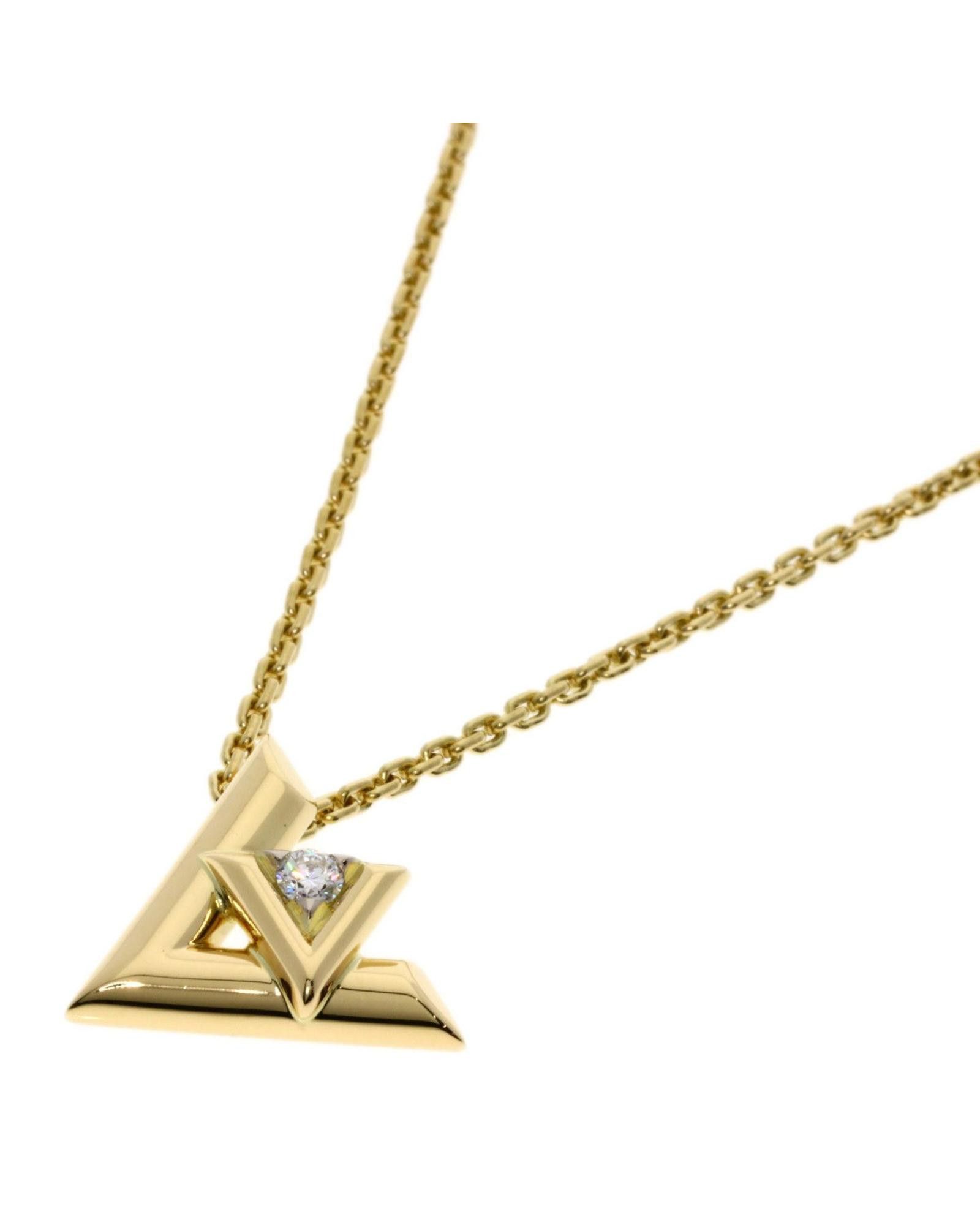 image of Louis Vuitton 18K Yellow Gold Diamond Pendant Necklace, Women's
