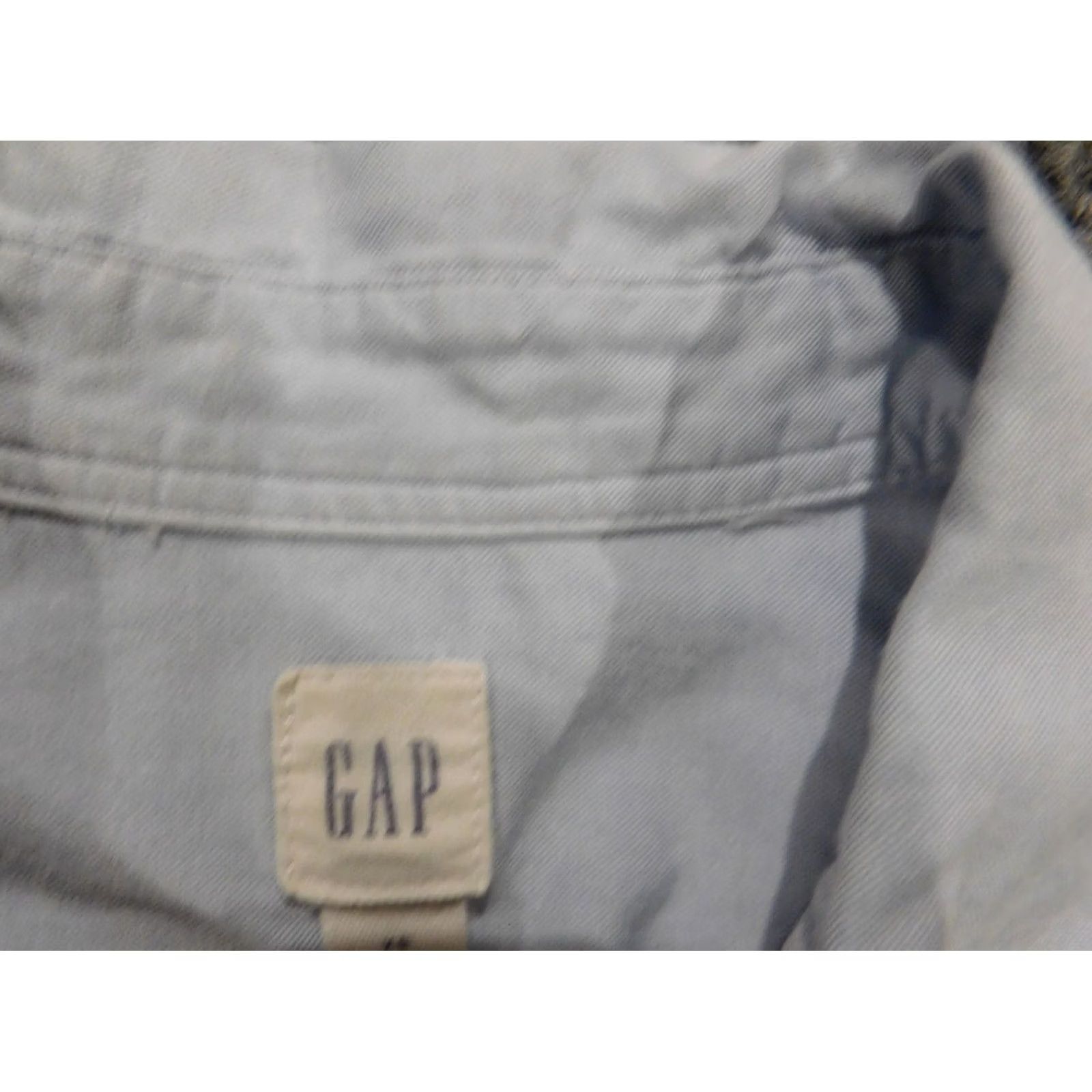 Gap Gap Womens Blouse Button-Up Denim XS Cap Sleeve Blue Regular Stretch Casual Size XS / US 0-2 / IT 36-38 - 4 Thumbnail