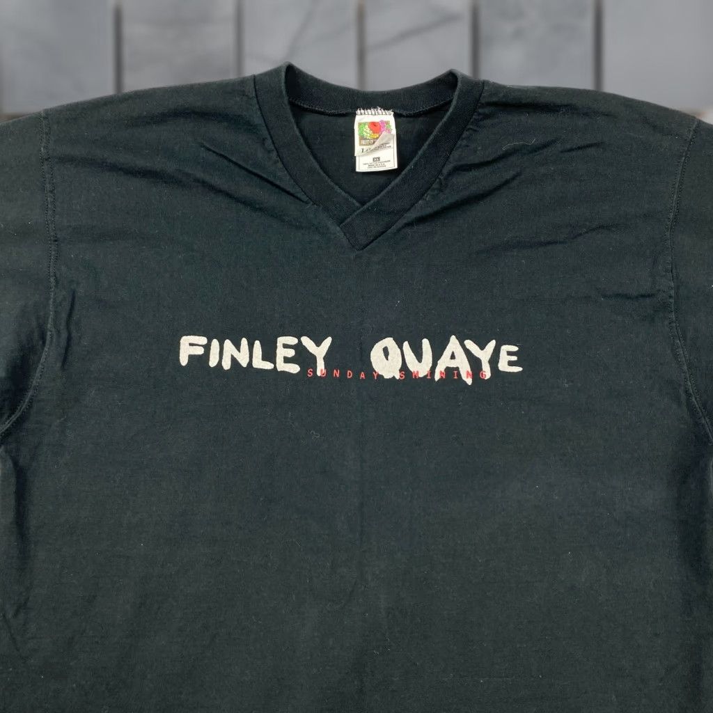 Vintage VINTAGE Finley Quaye Shirt FOTL T-Shirt Mens XL Black Short Sleeve V-Neck Logo Graphic Print All Seasons Men Size US XL / EU 56 / 4 - 1 Thumbnail