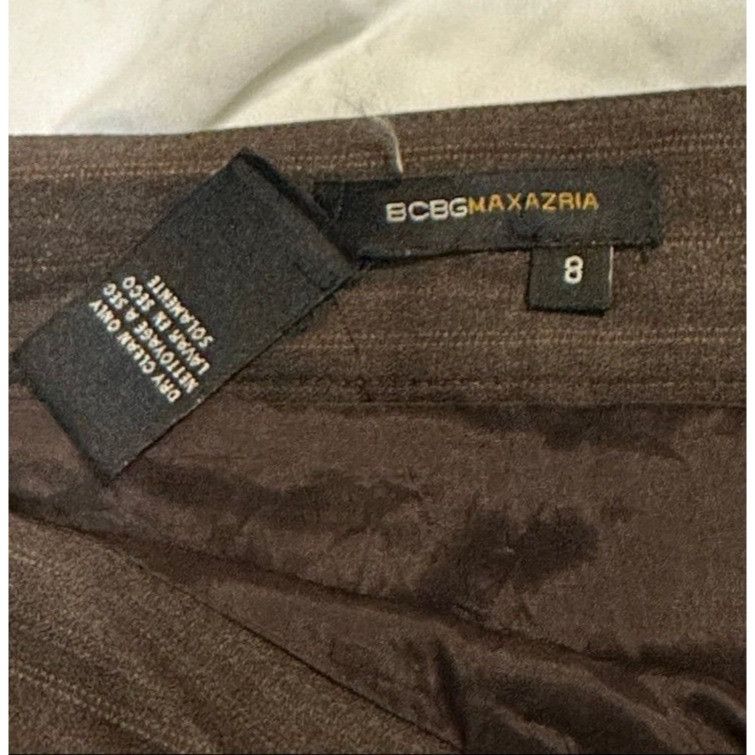 Bcbgmaxazria BCBGMaxazria Brown Wool Blend Pin Stripe Pencil Skirt Size 8 Size 30" / US 8 / IT 44 - 3 Thumbnail